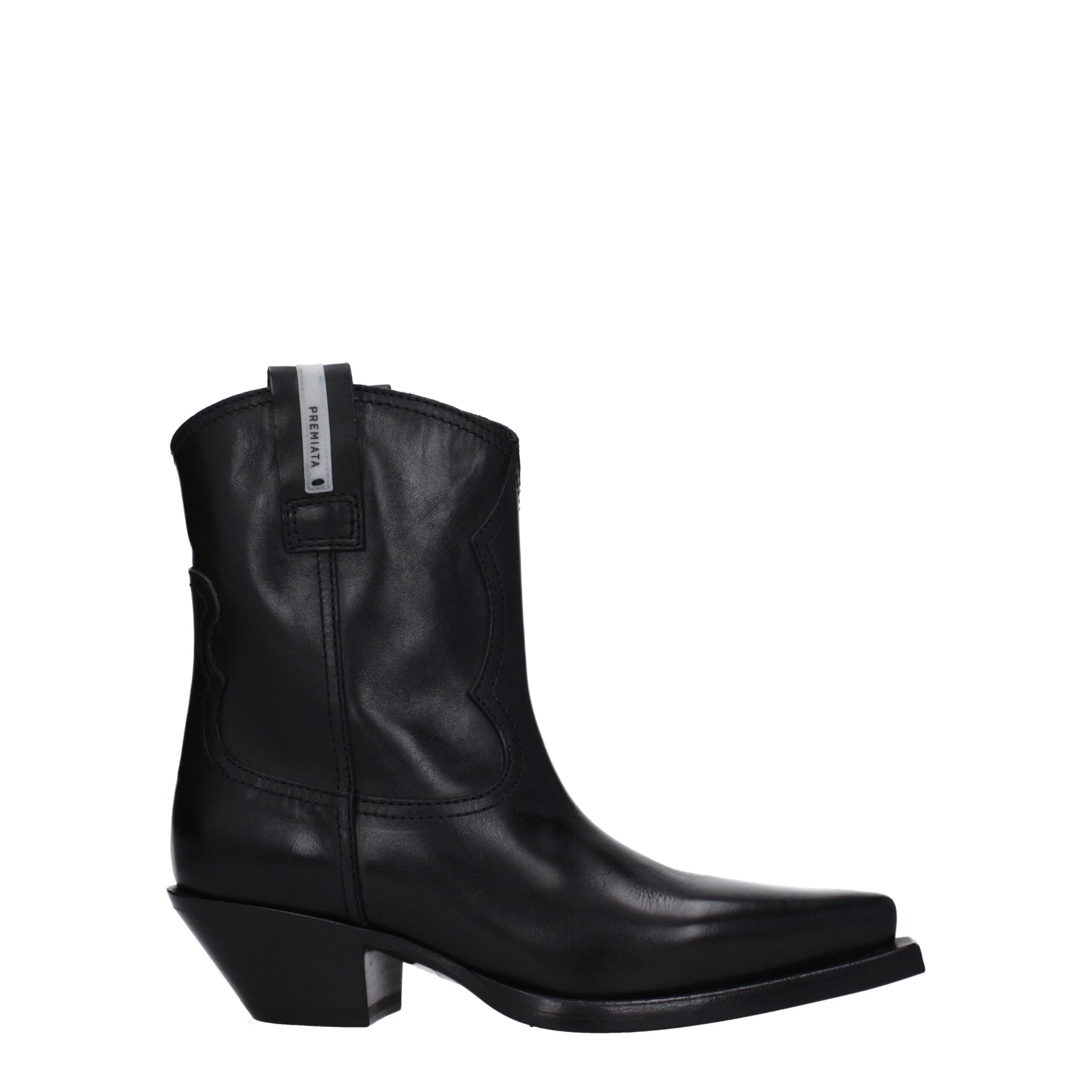 Black Leather Ankle Boots
