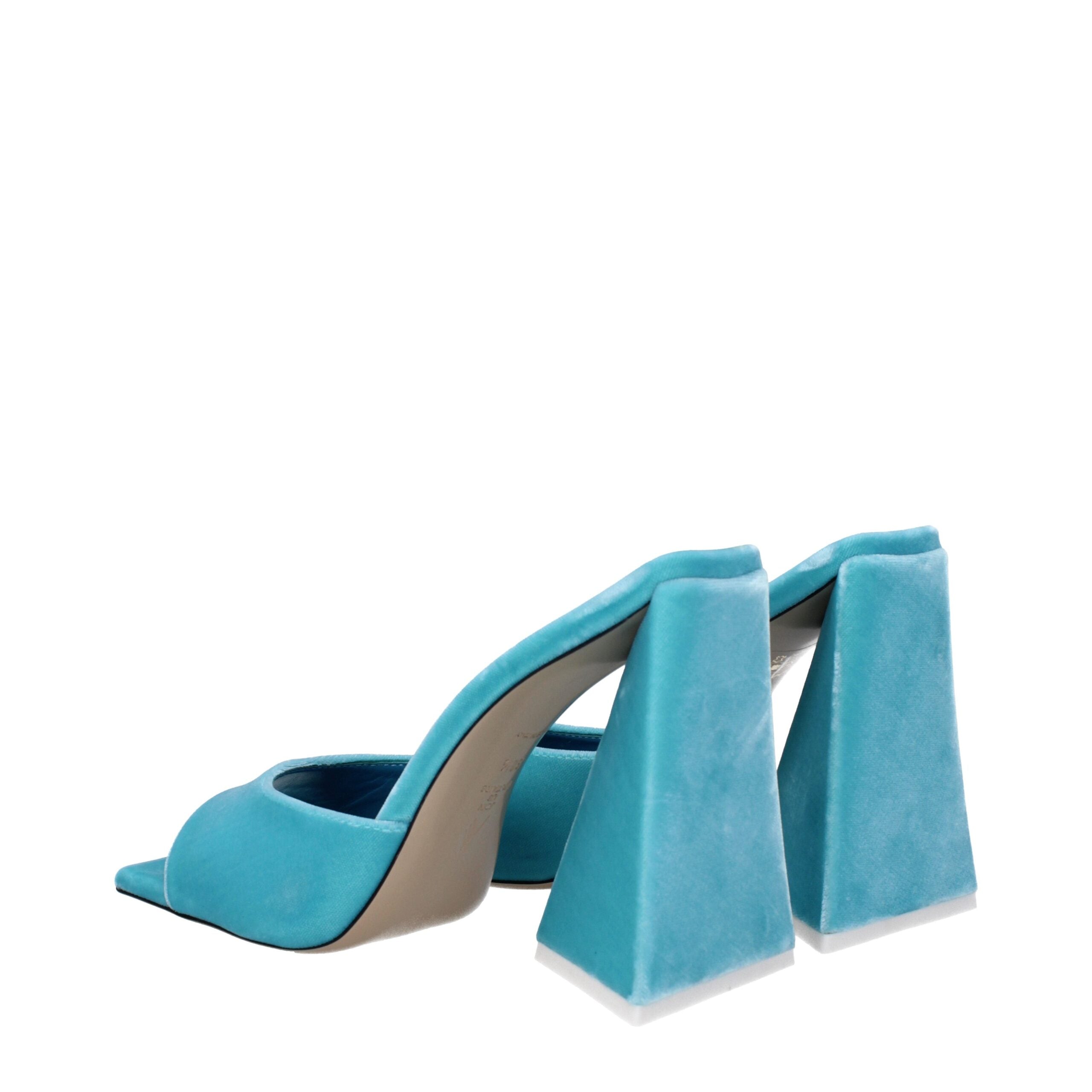 Light Blue Velvet Platform Sandals