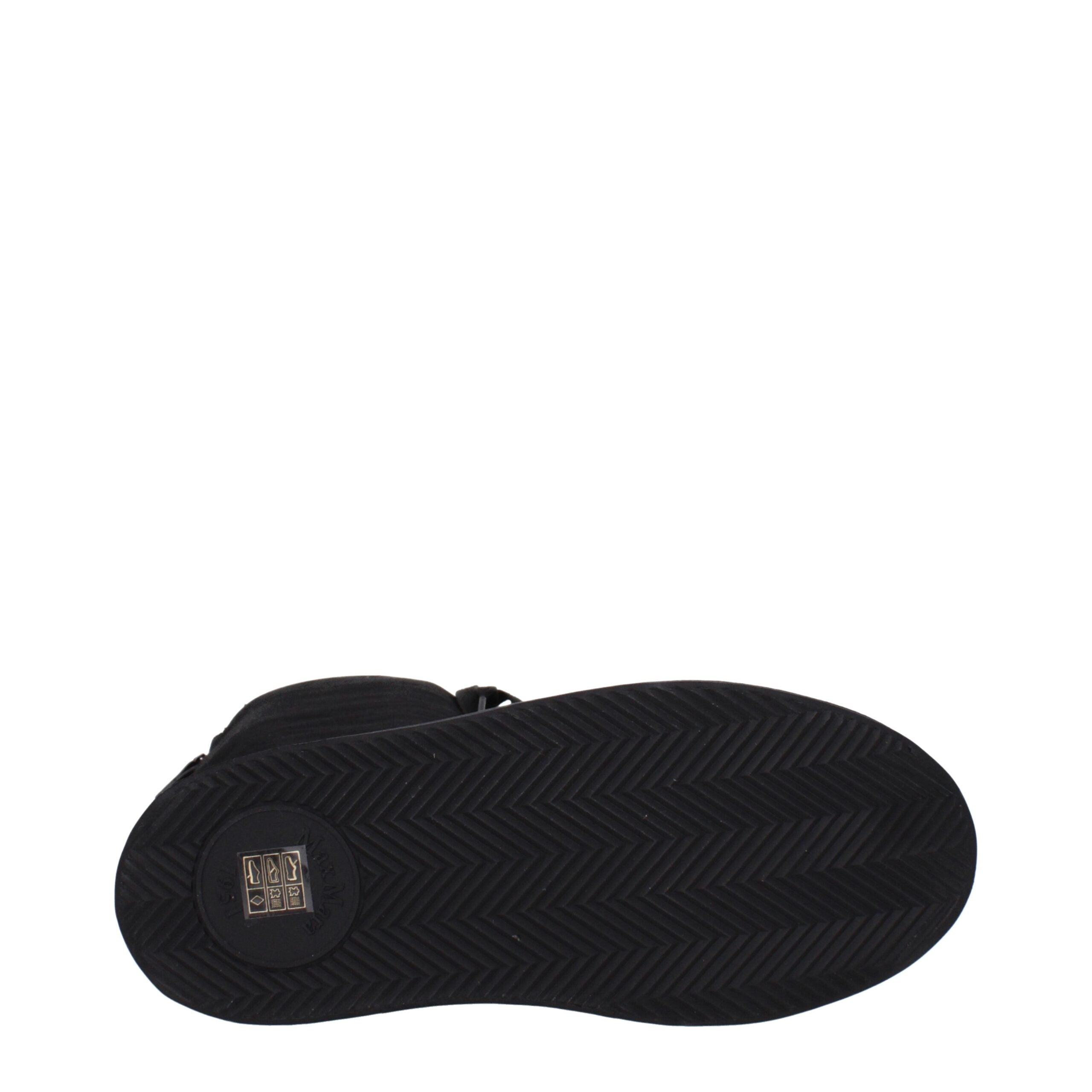 Black Fabric Lace-Up Boots