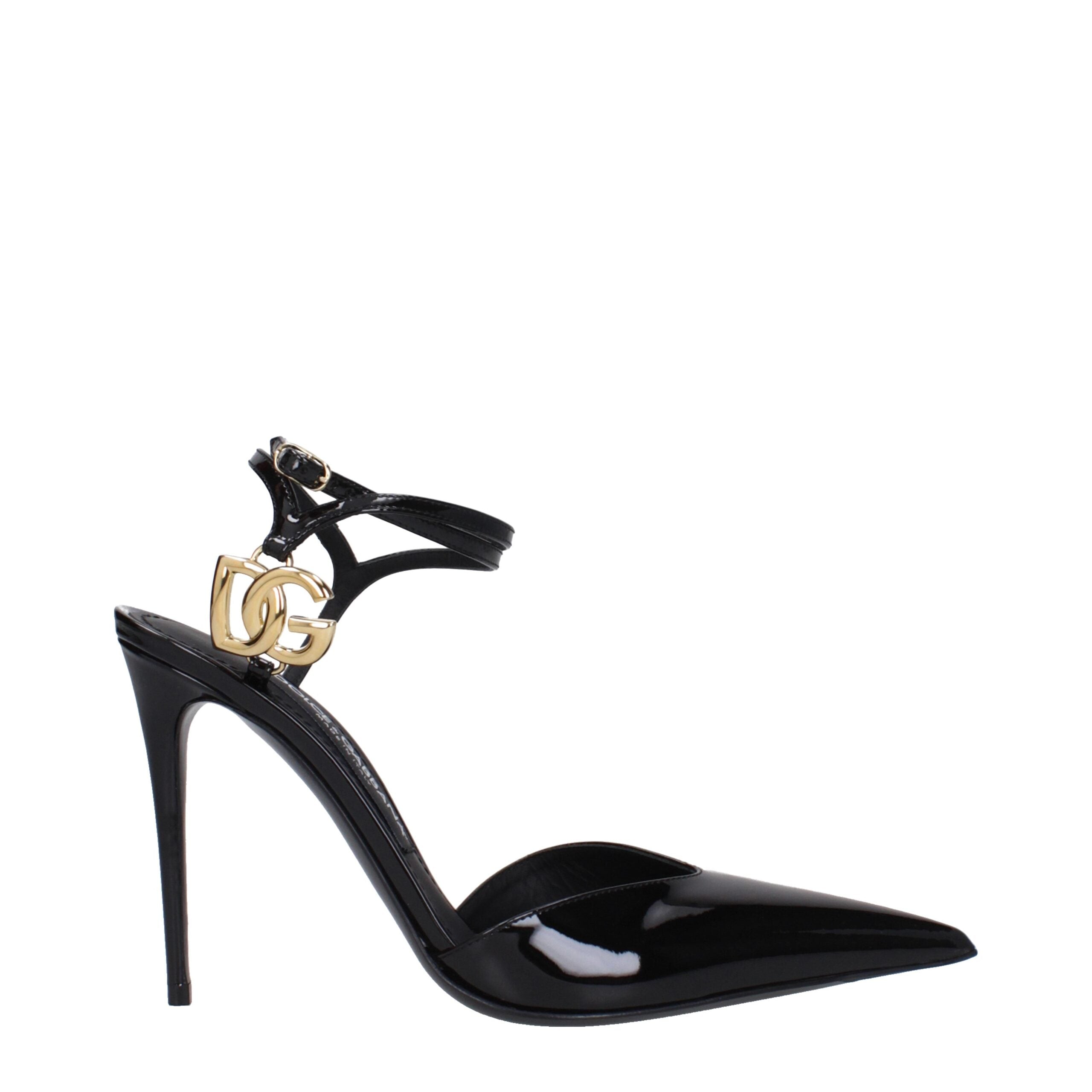 Black Leather Stiletto Heel Sandals