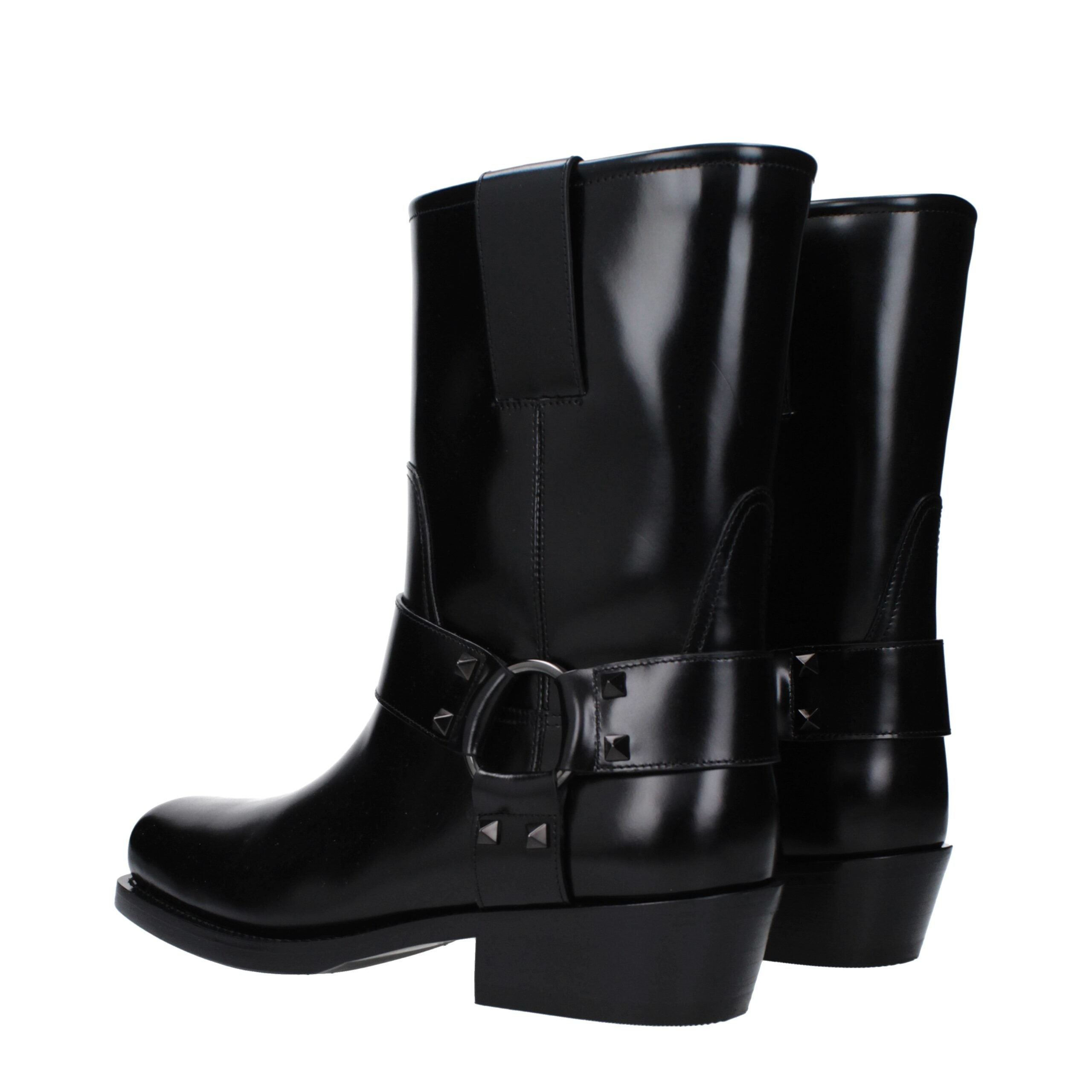 Black Leather Ankle Boots