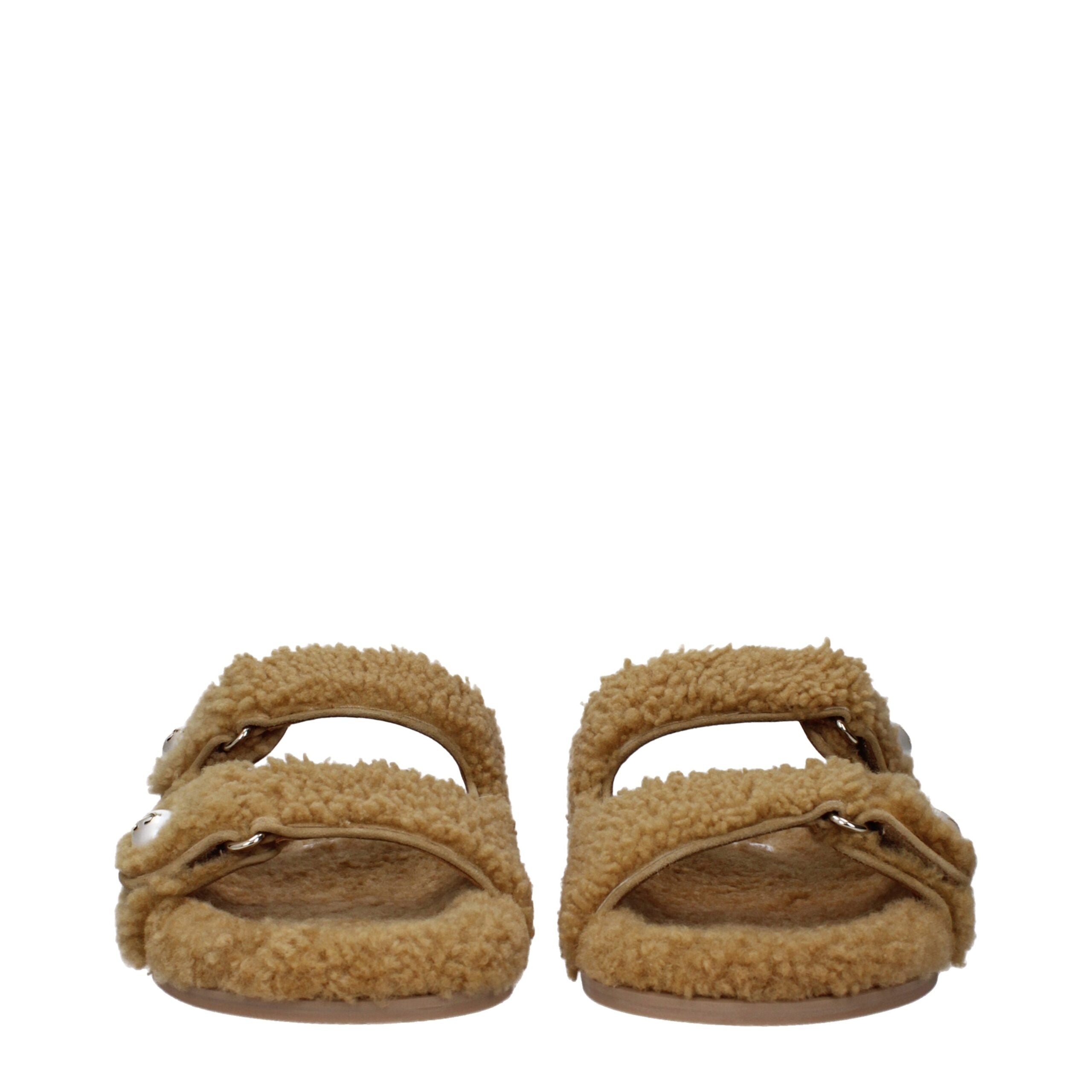 Brown Fabric Slippers