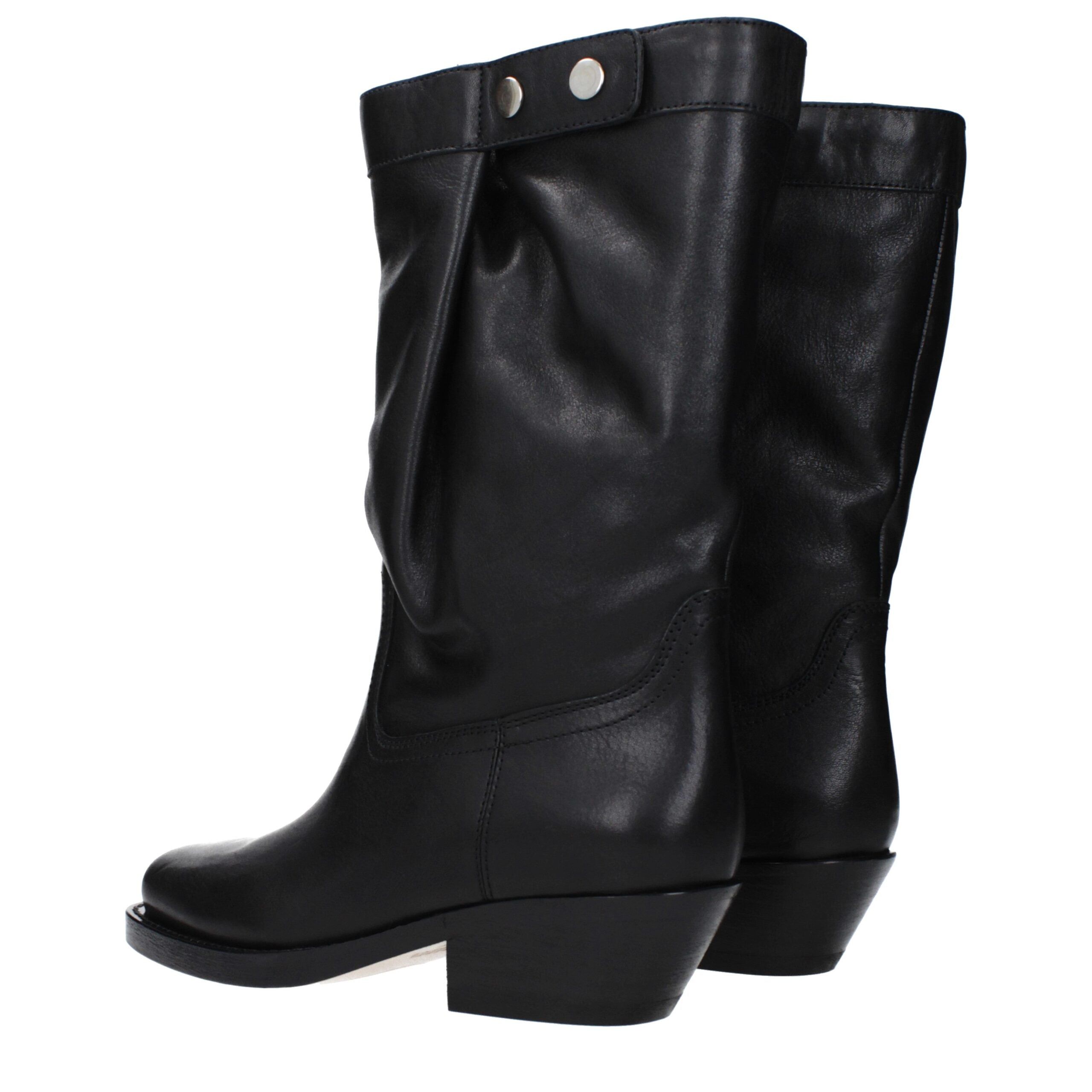 Black Leather Ankle Boots