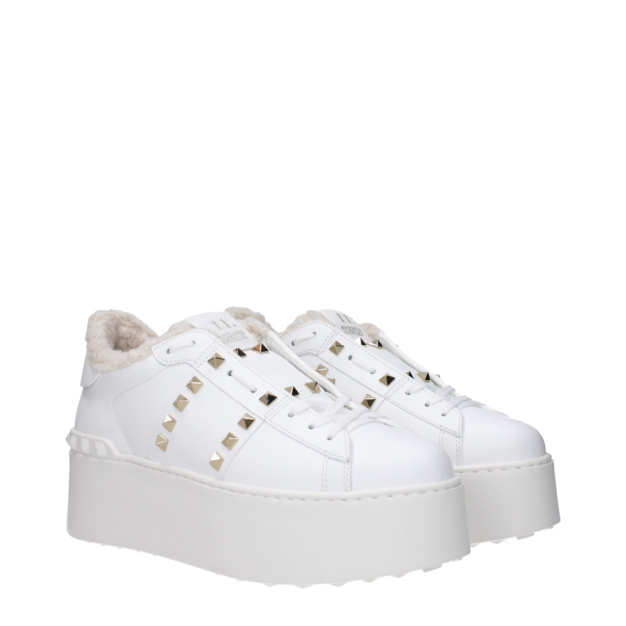 White Leather Platform Sneakers
