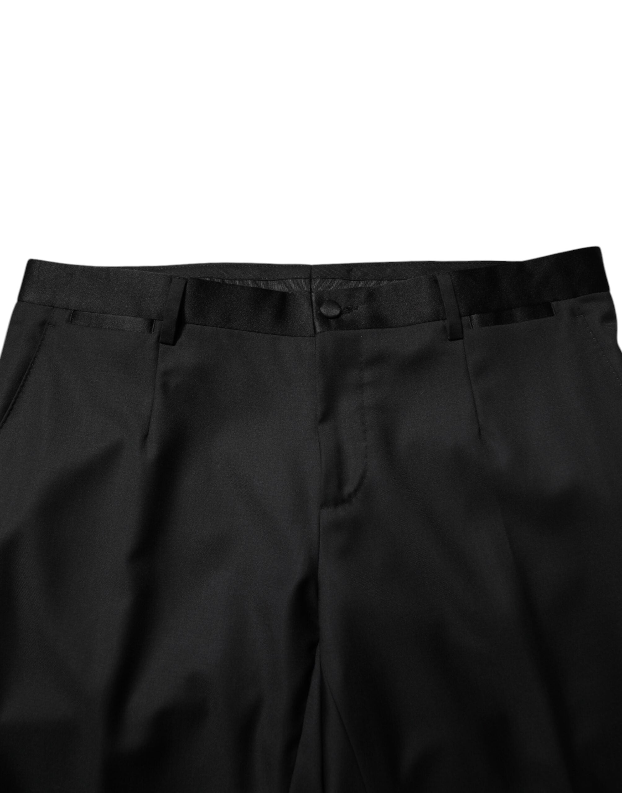 Black Wool Men Single Breasted 2 Piece Suit