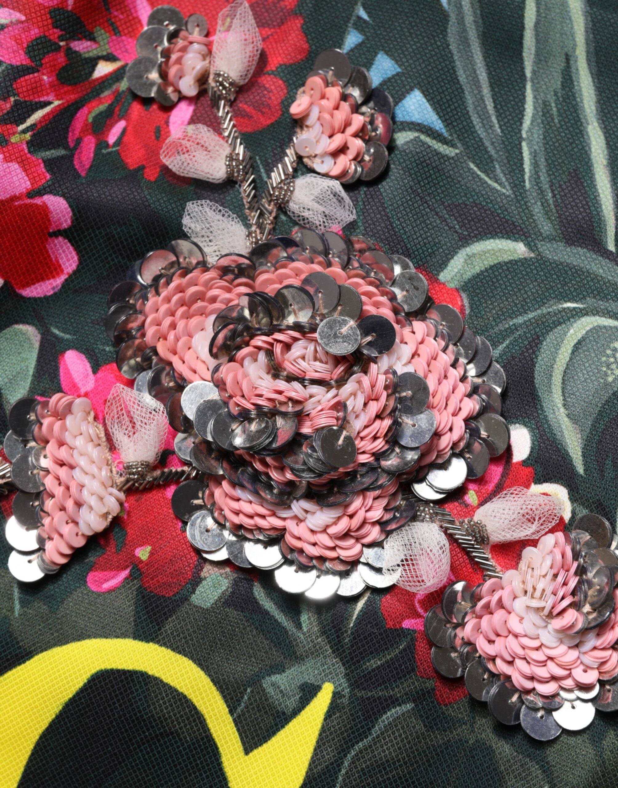 Multicolor Crystal Embellished A-line Mini Dress