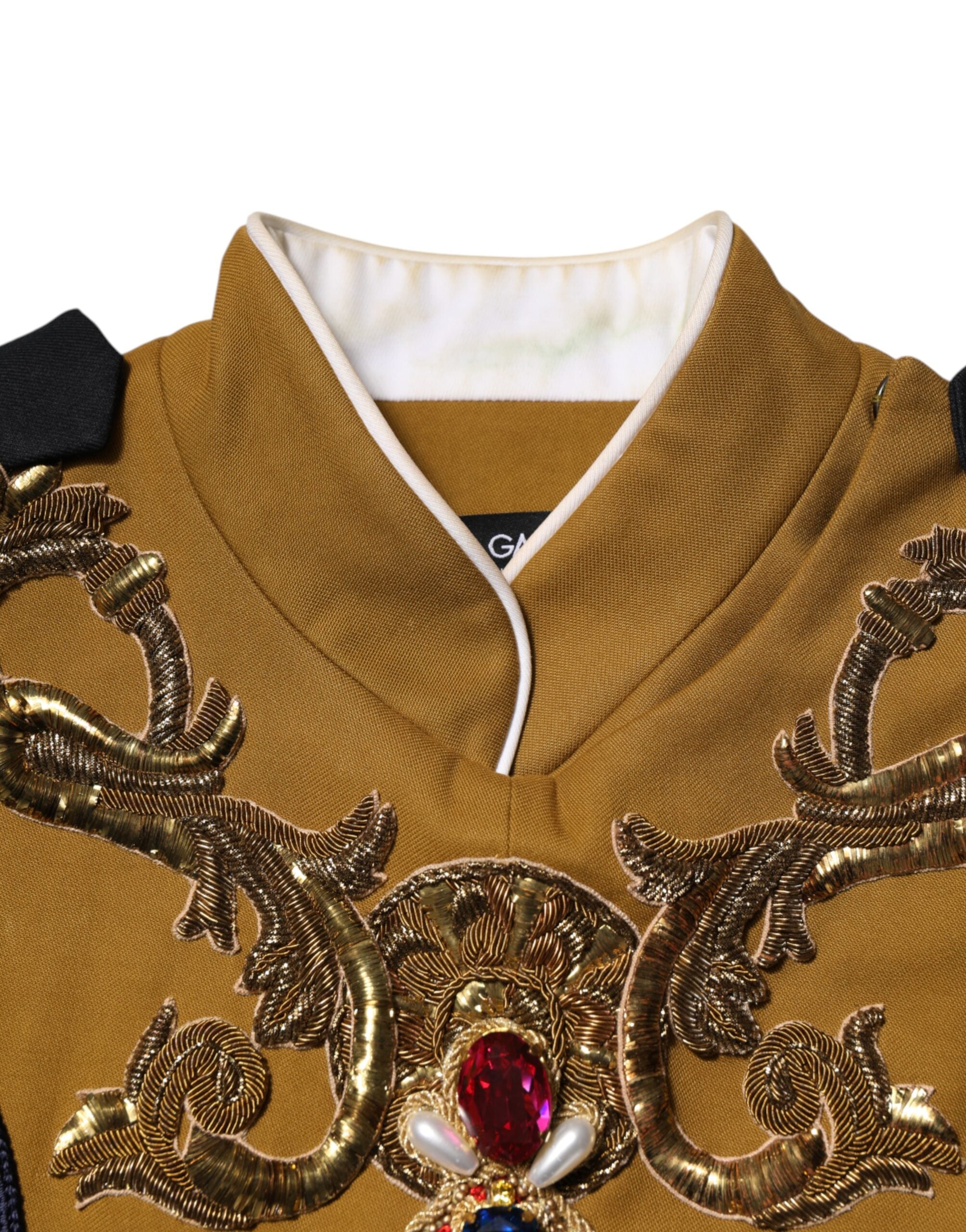 Yellow Crystal Cross Runway Vest Jacket Top