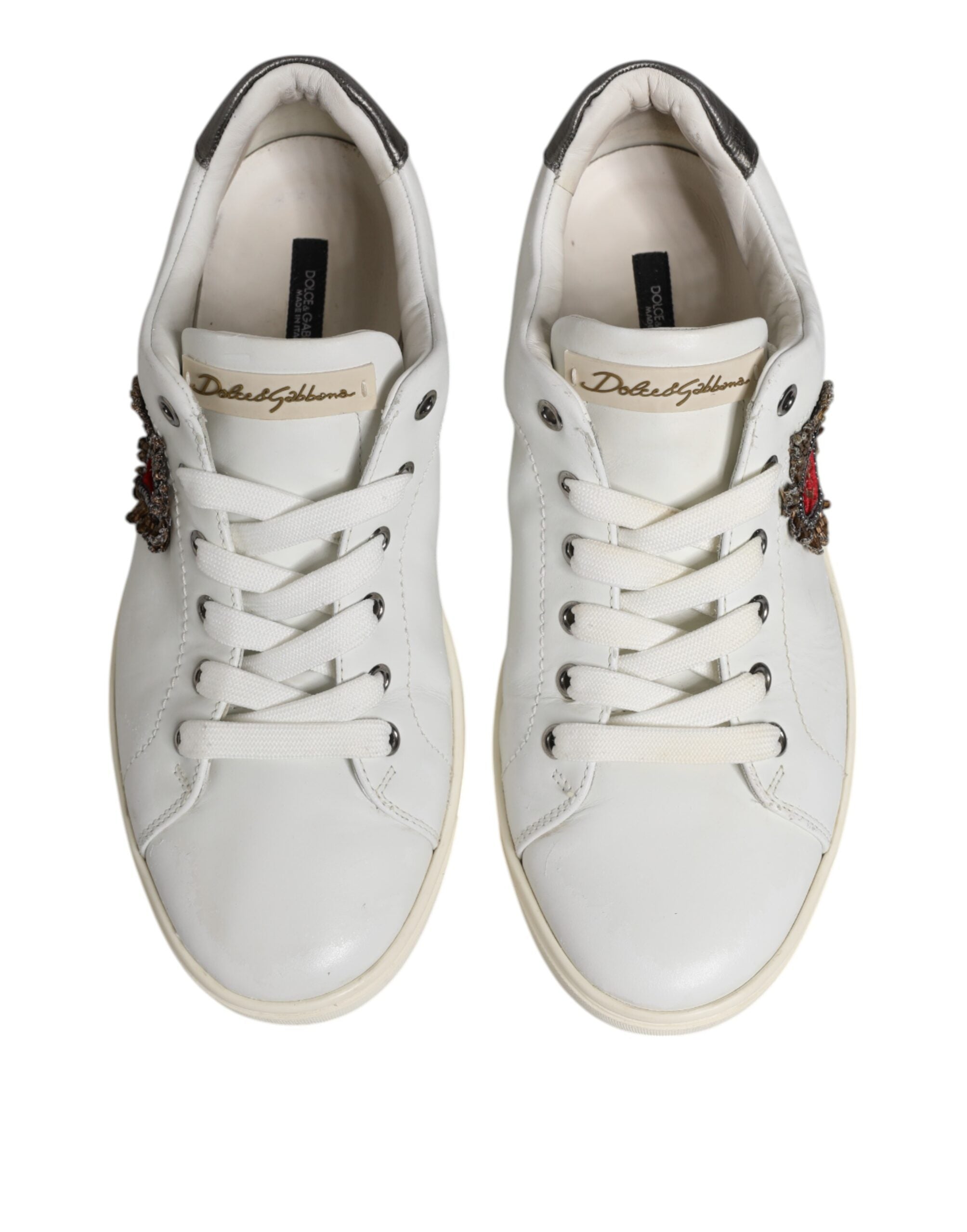 White Silver Sacred Heart Men Sneakers Shoes