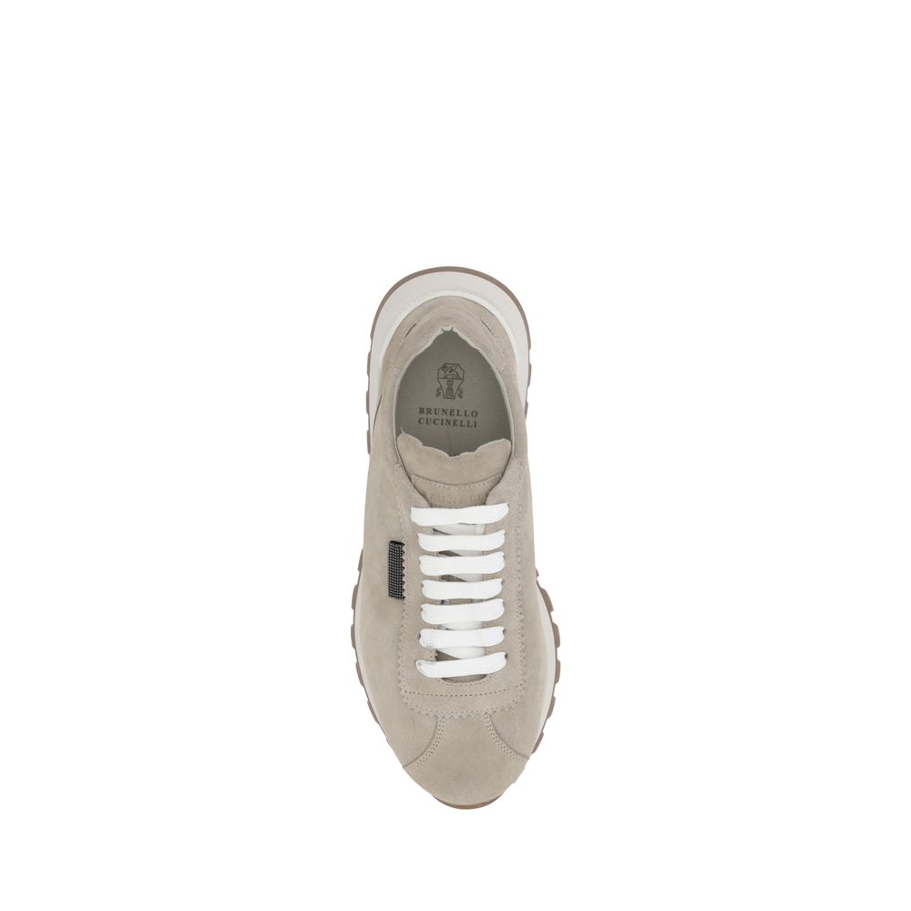 Beige Rubber Platform Sneakers