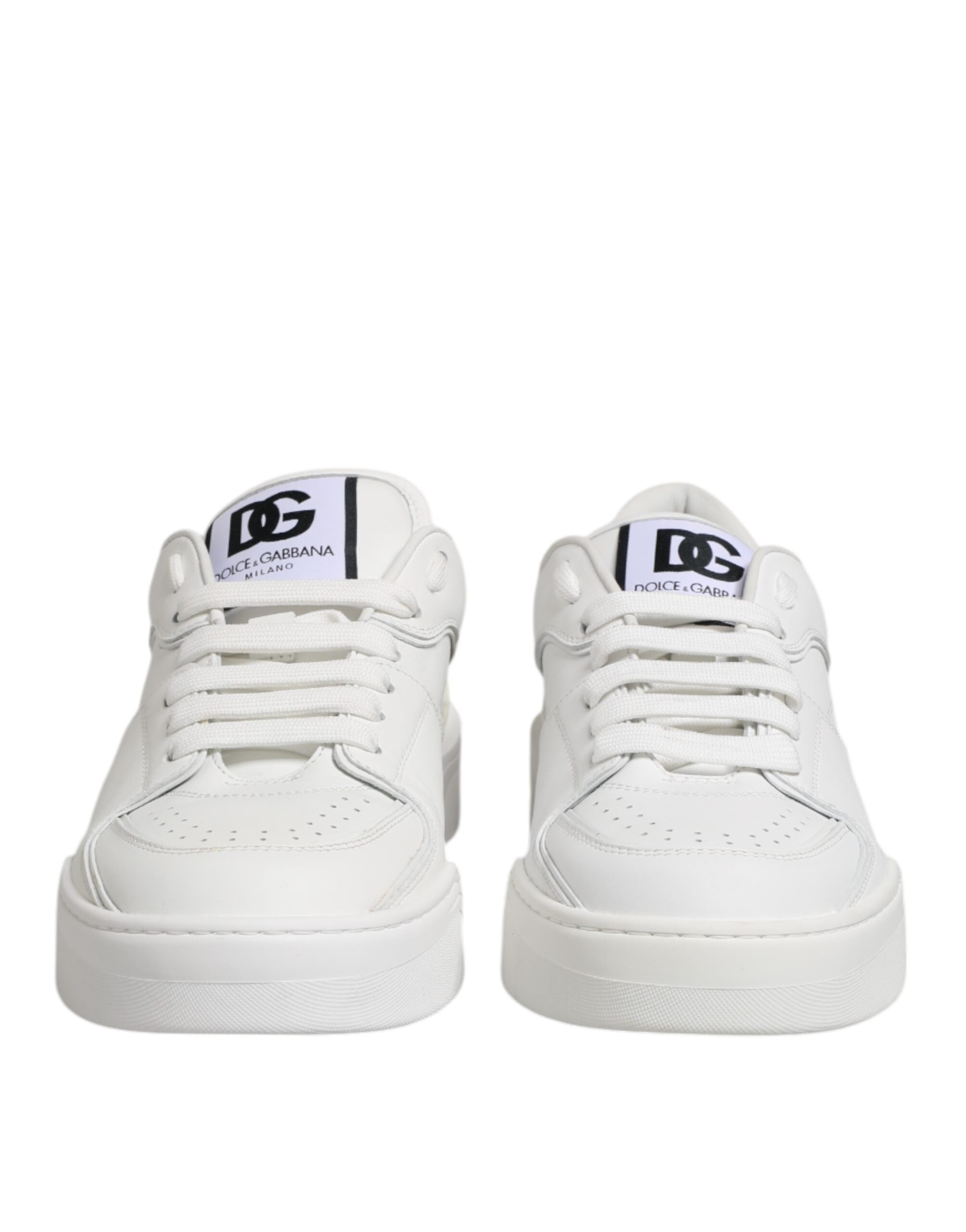 White Miami Leather Low Top Sneakers Shoes