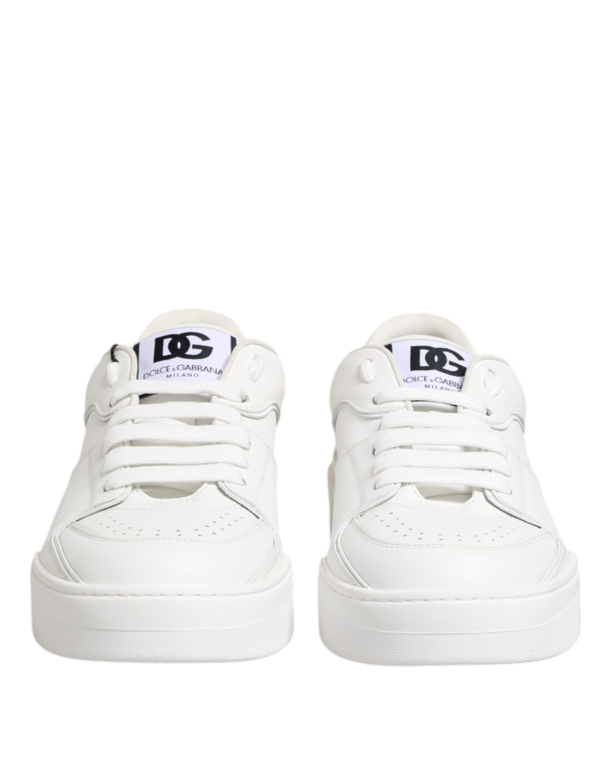 White Miami Leather Low Top Sneakers Shoes