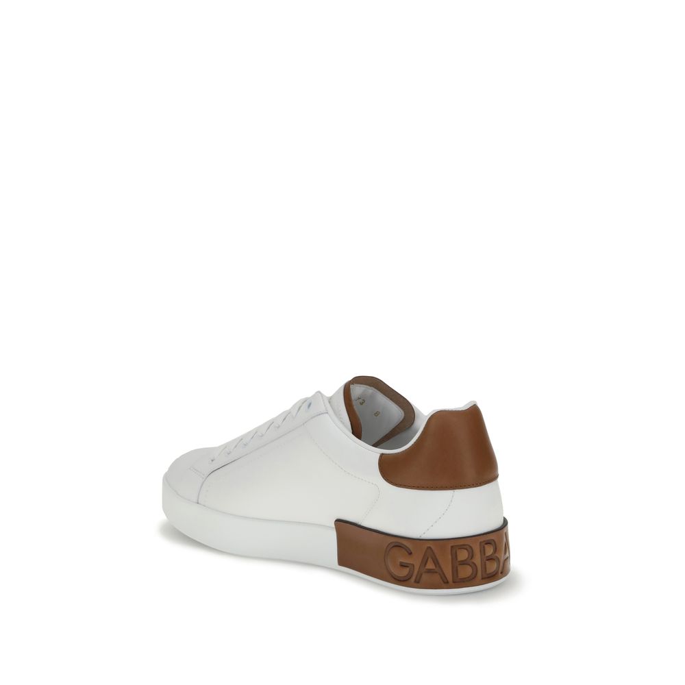 White Calf Leather Bos Taurus Low Top Sneakers