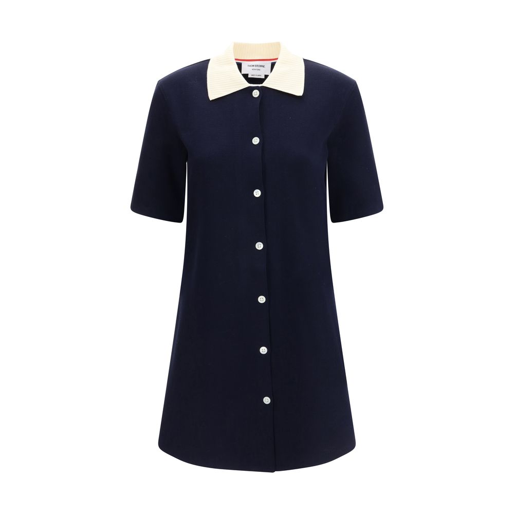 Blue Cotton Casual Dress