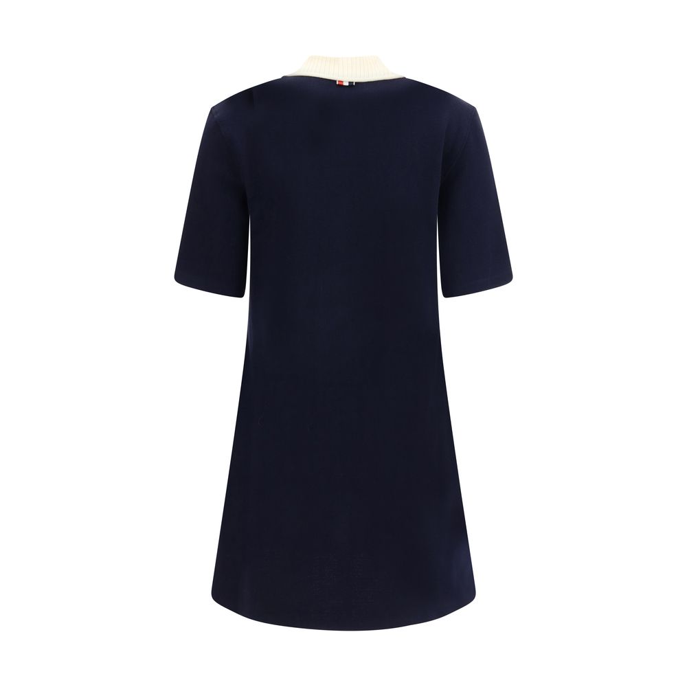 Blue Cotton Casual Dress
