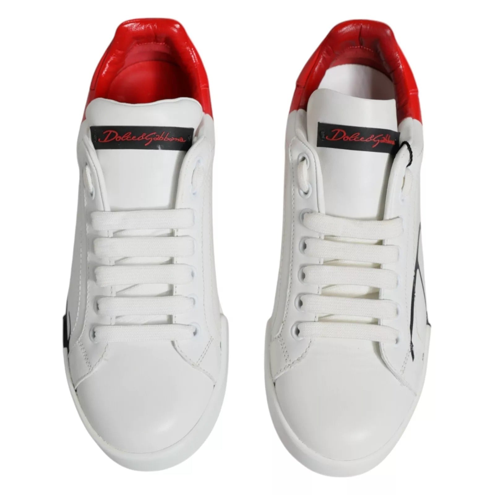 White Red Portofino Low Top Sneakers Shoes