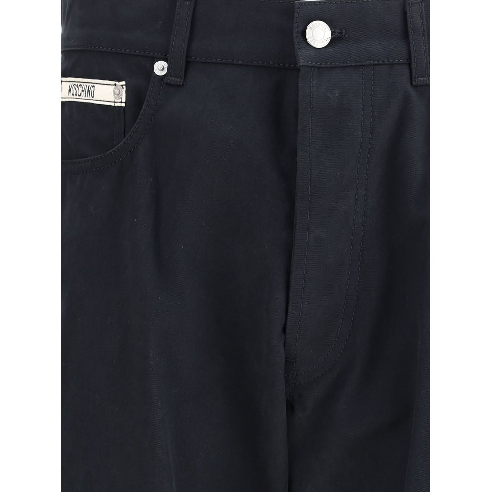 Black Cotton Casual Pants