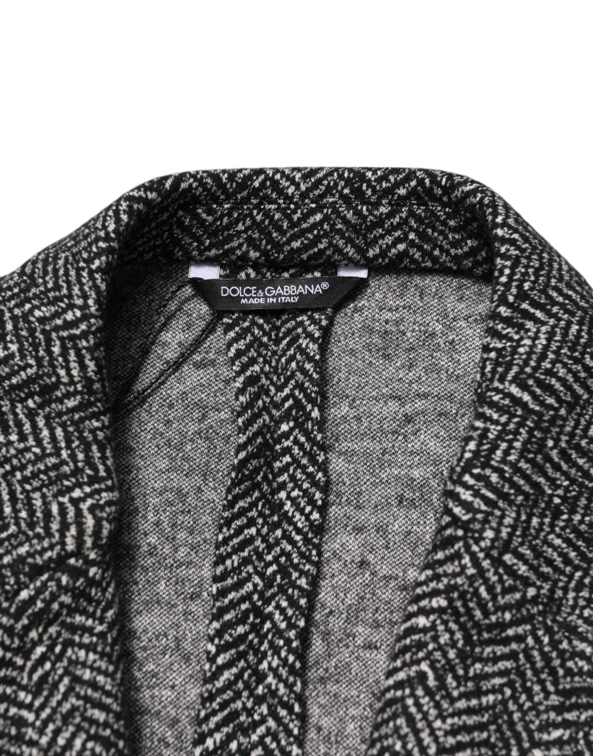 Black White Double Breasted Men Suit Blazer