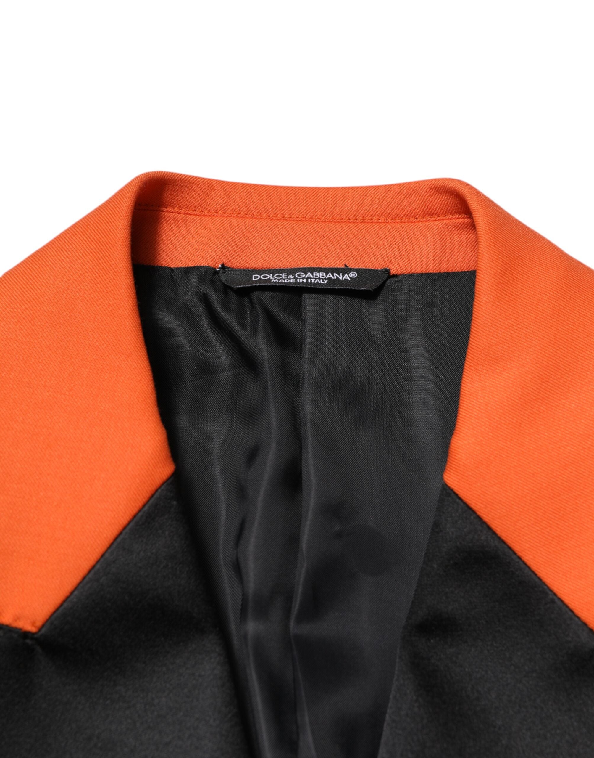 Orange SICILIA Double Breasted Coat Blazer
