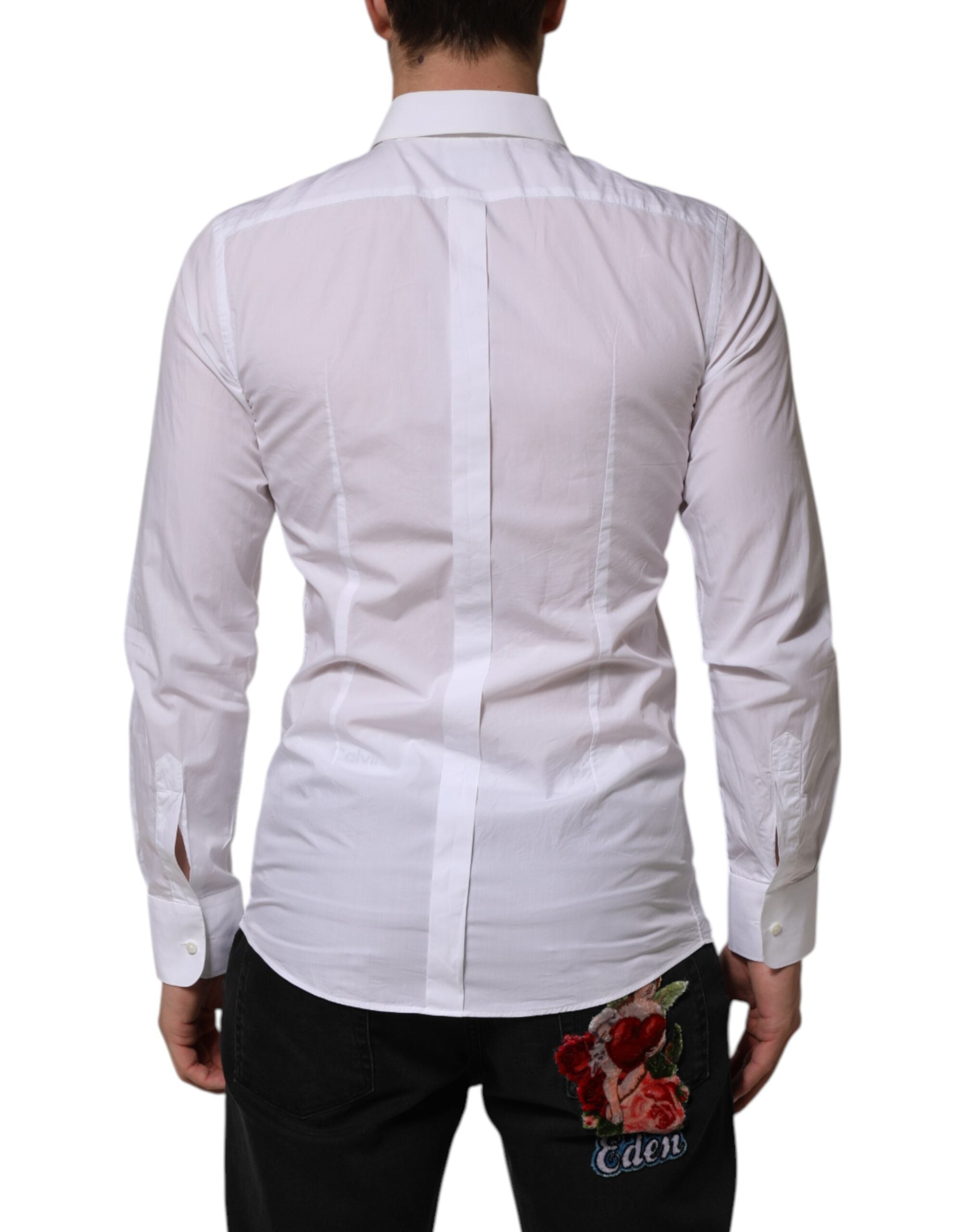 White Bib Cotton Poplin GOLD Men Formal Shirt