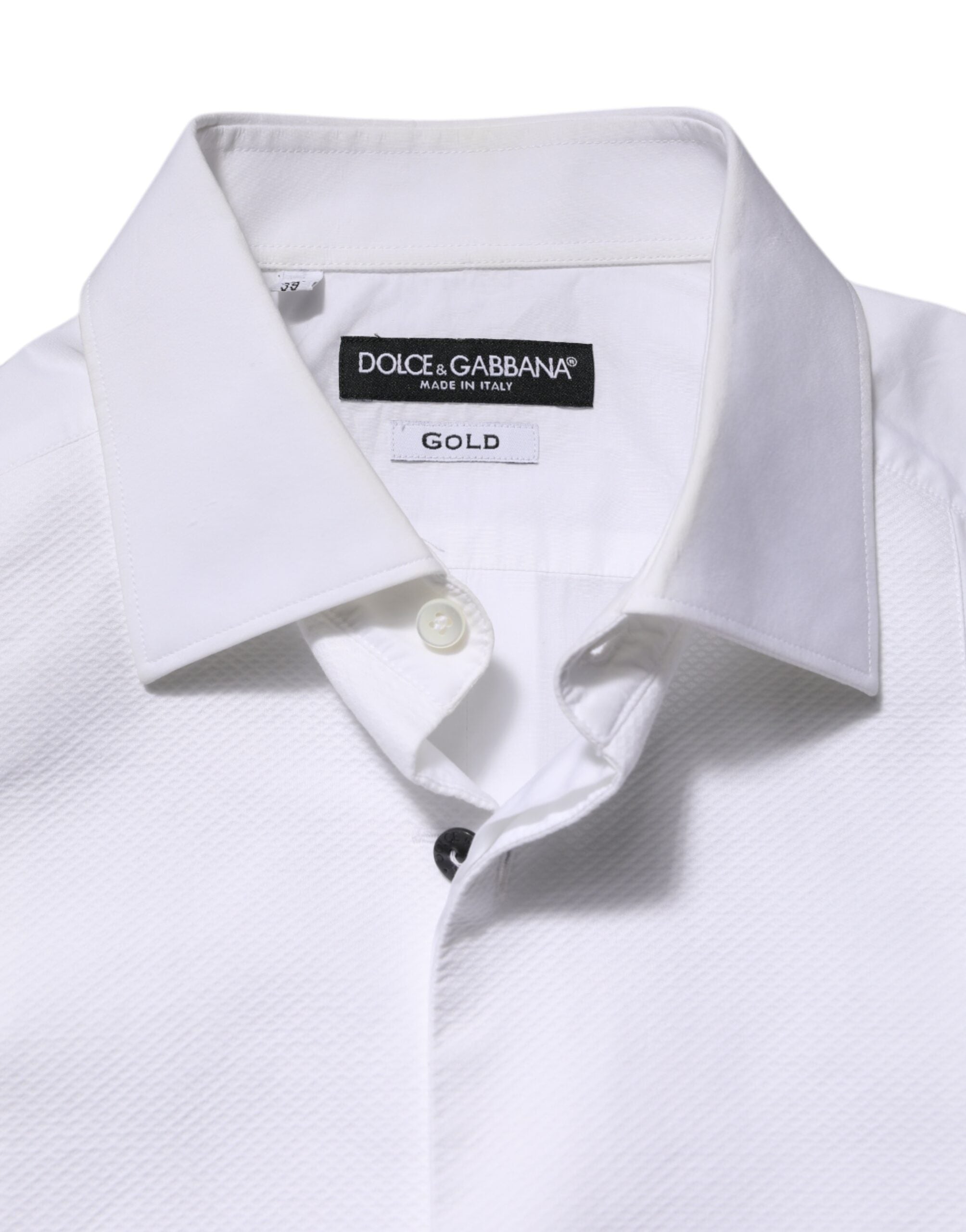 White Bib Cotton Poplin GOLD Men Formal Shirt