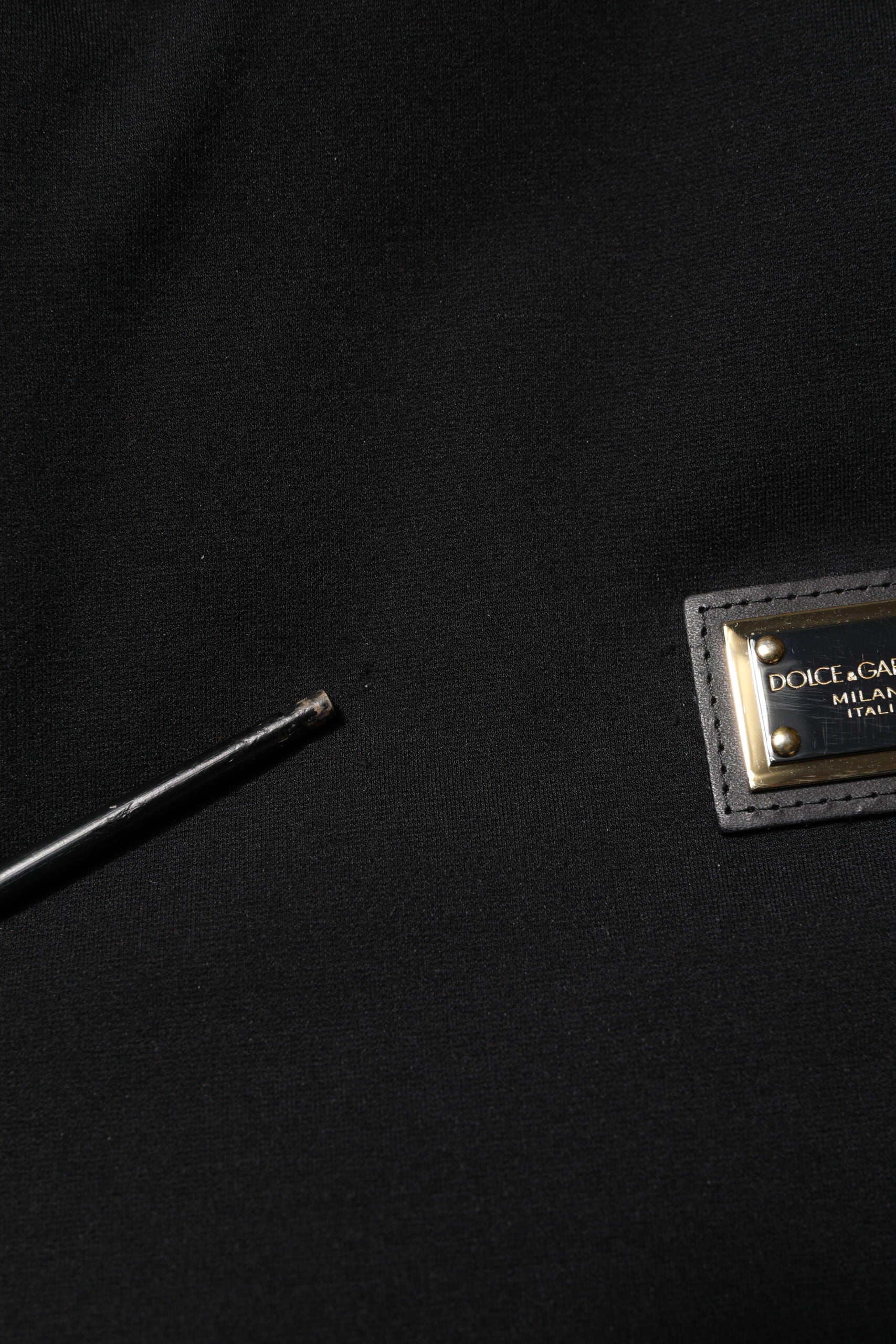 Black Sleeveless Hooded Logo Plaque Jacket