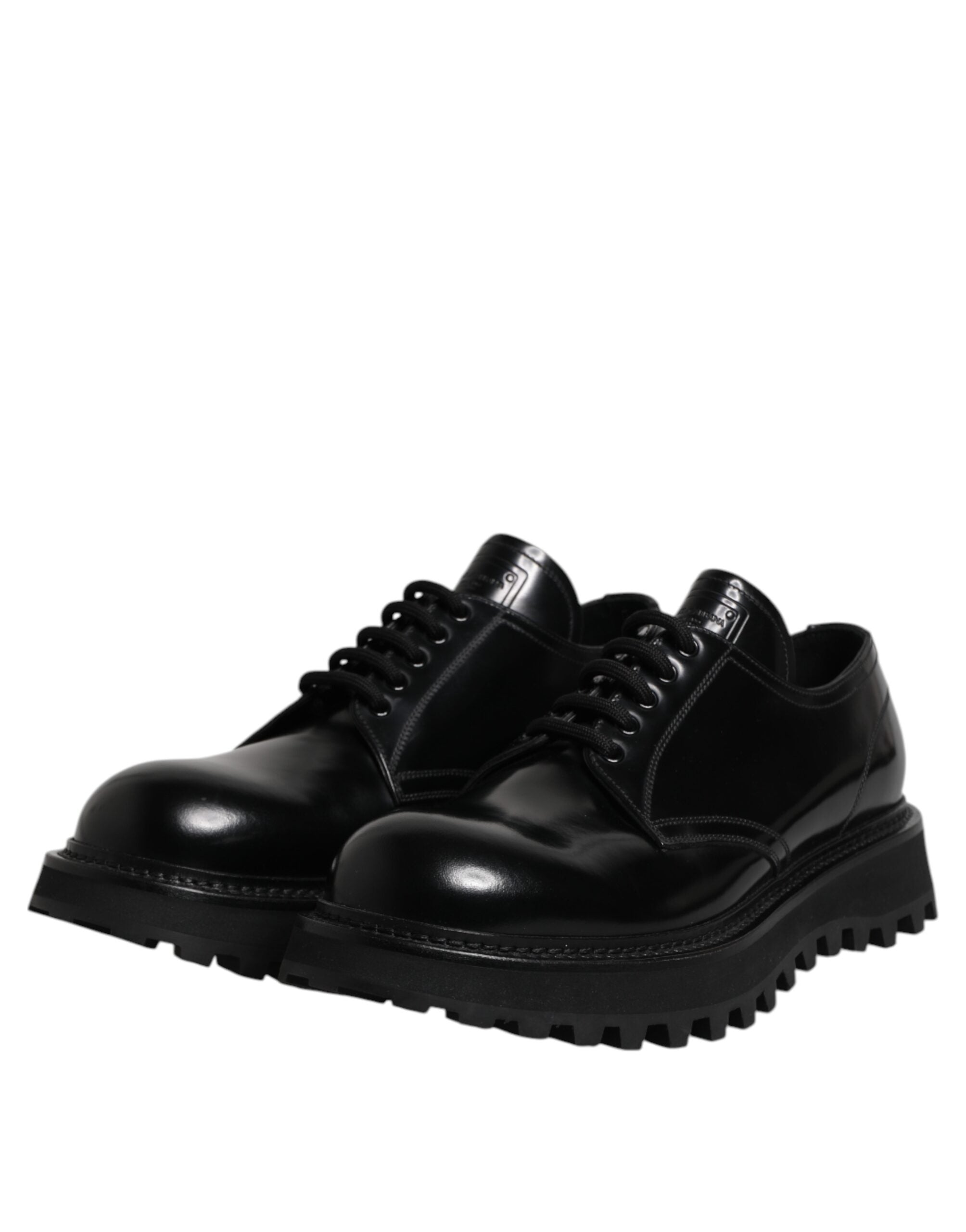 Black Leather Lace Up Trekking Dress Shoes