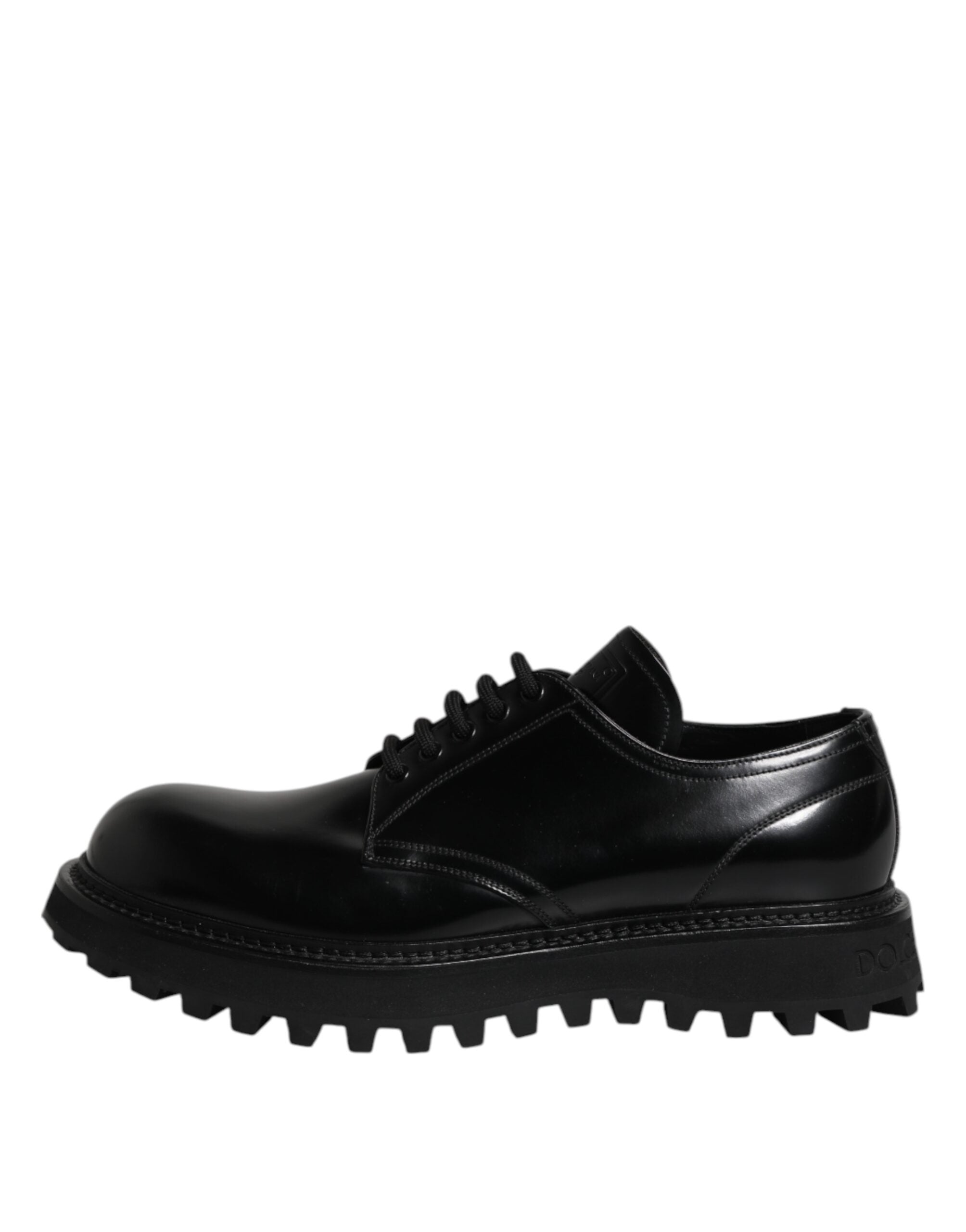 Black Leather Lace Up Trekking Dress Shoes