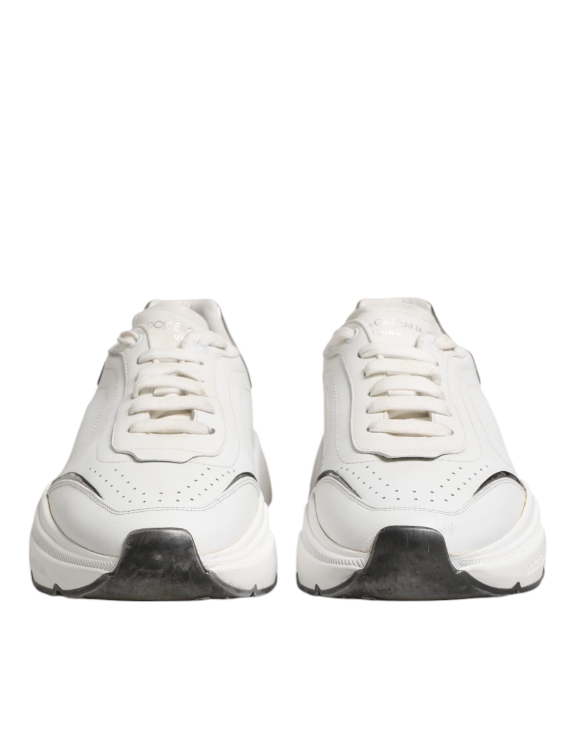 White Daymaster Leather Low Top Sneakers Shoes
