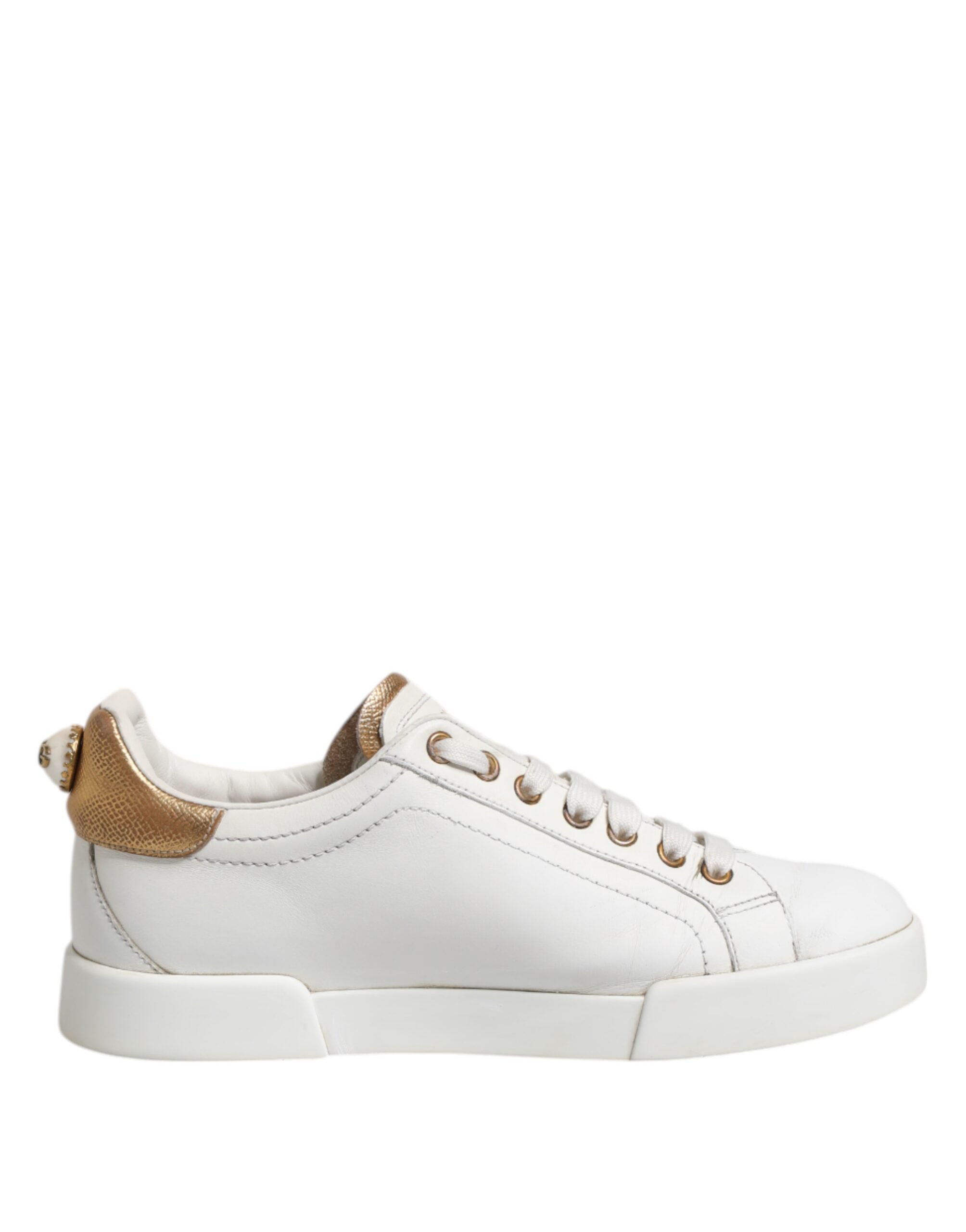 White Leather Low Top Women Sneakers Shoes