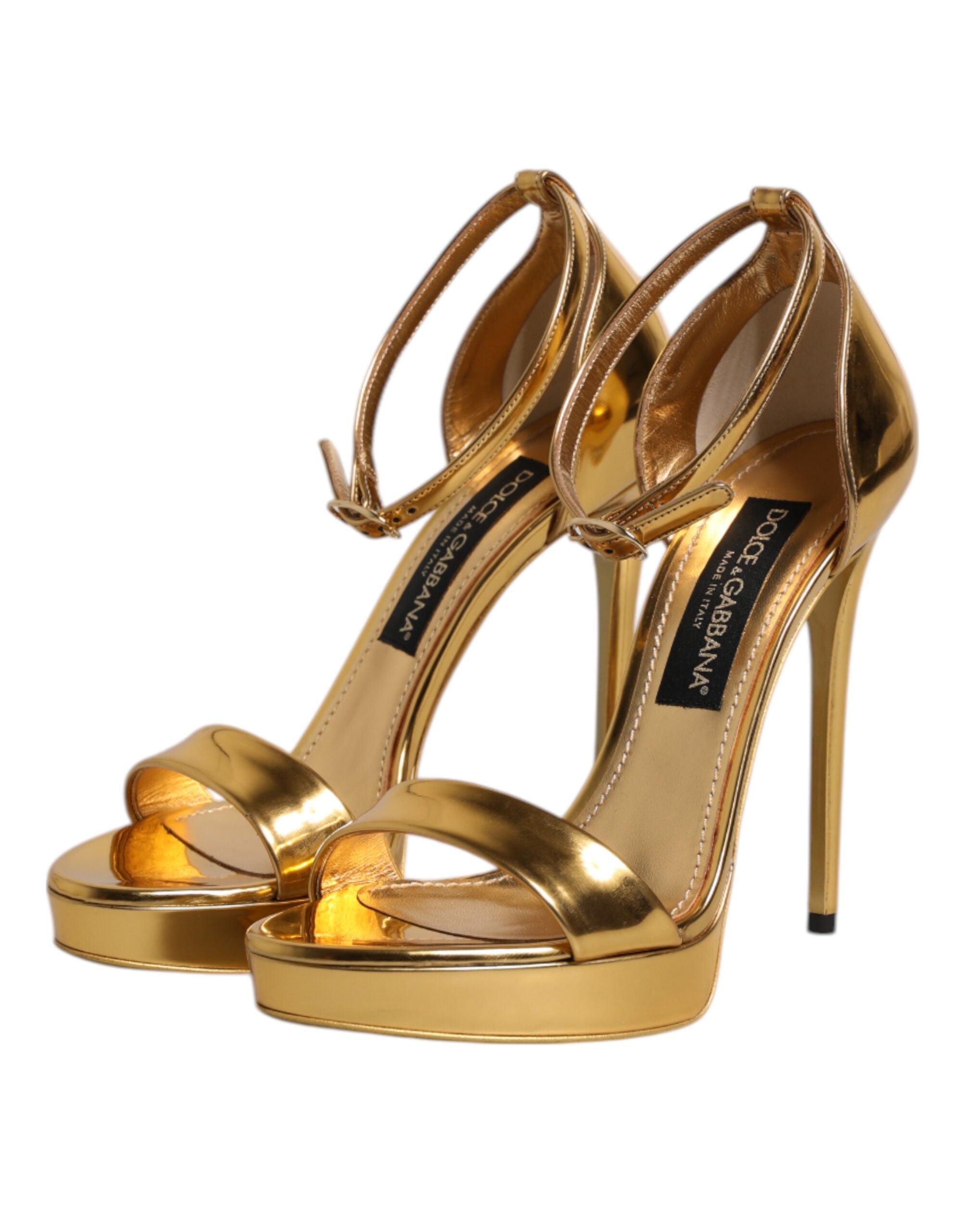 Gold Leather Platform Keira Sandals Shoes