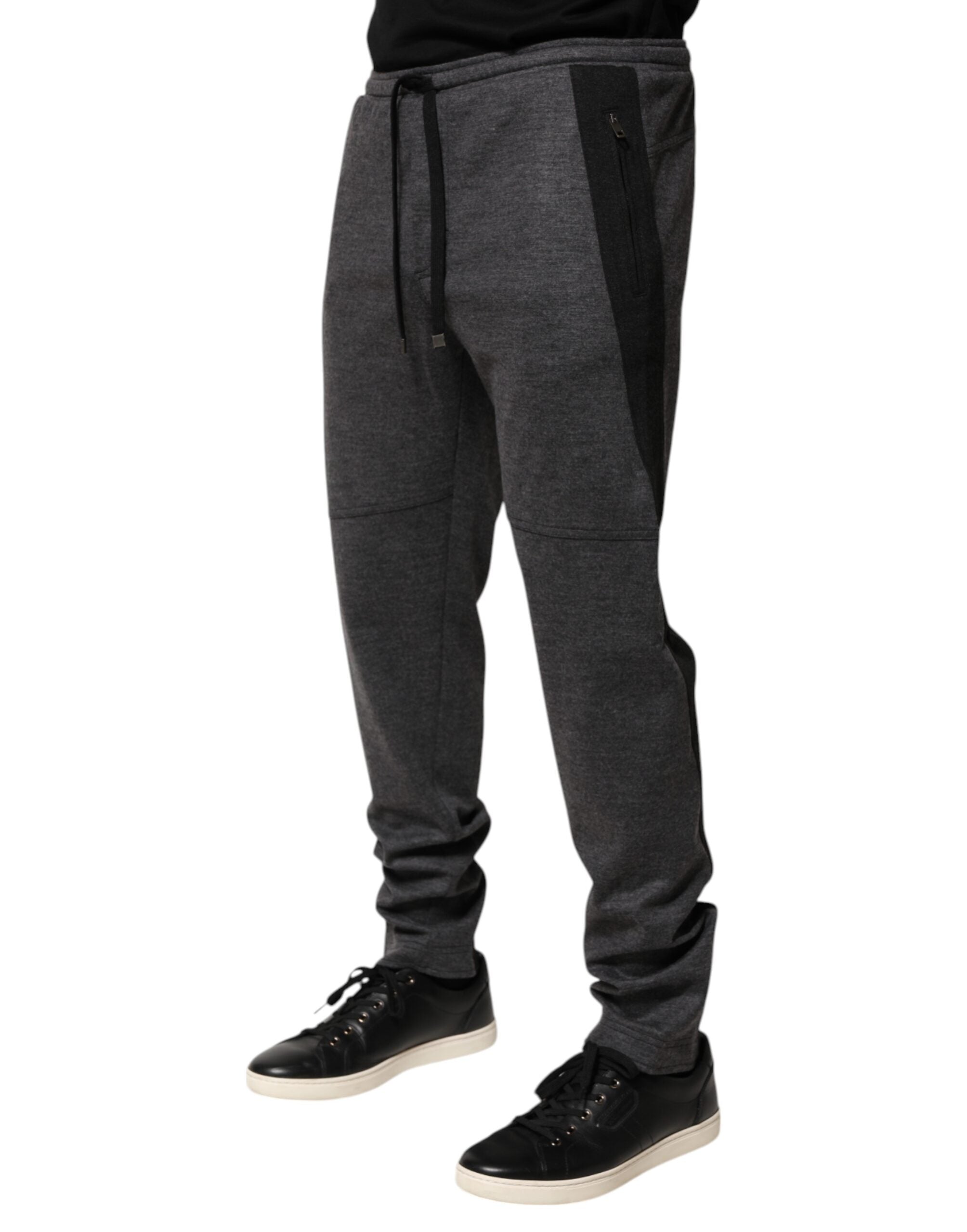Gray Black Wool Blend Jogger Sweatpants  Pants