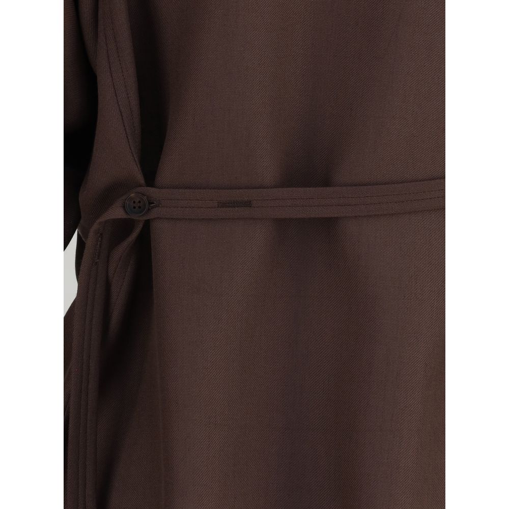 Brown Polyester Dress Shirt