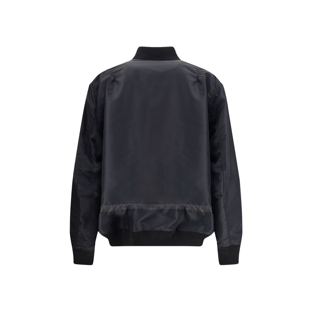 Black Nylon Bomber