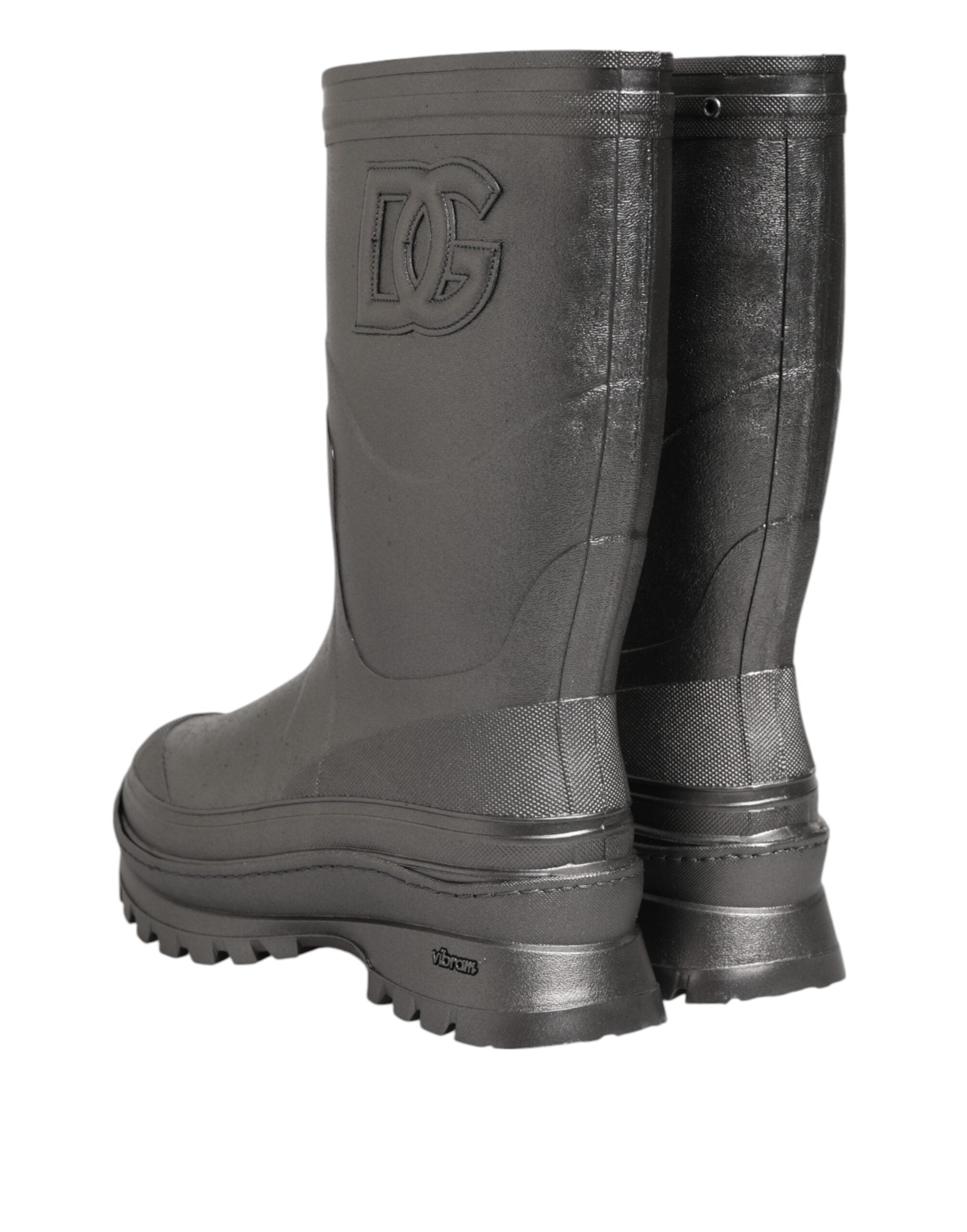 Black Argento Pull On Rain Boots Shoes