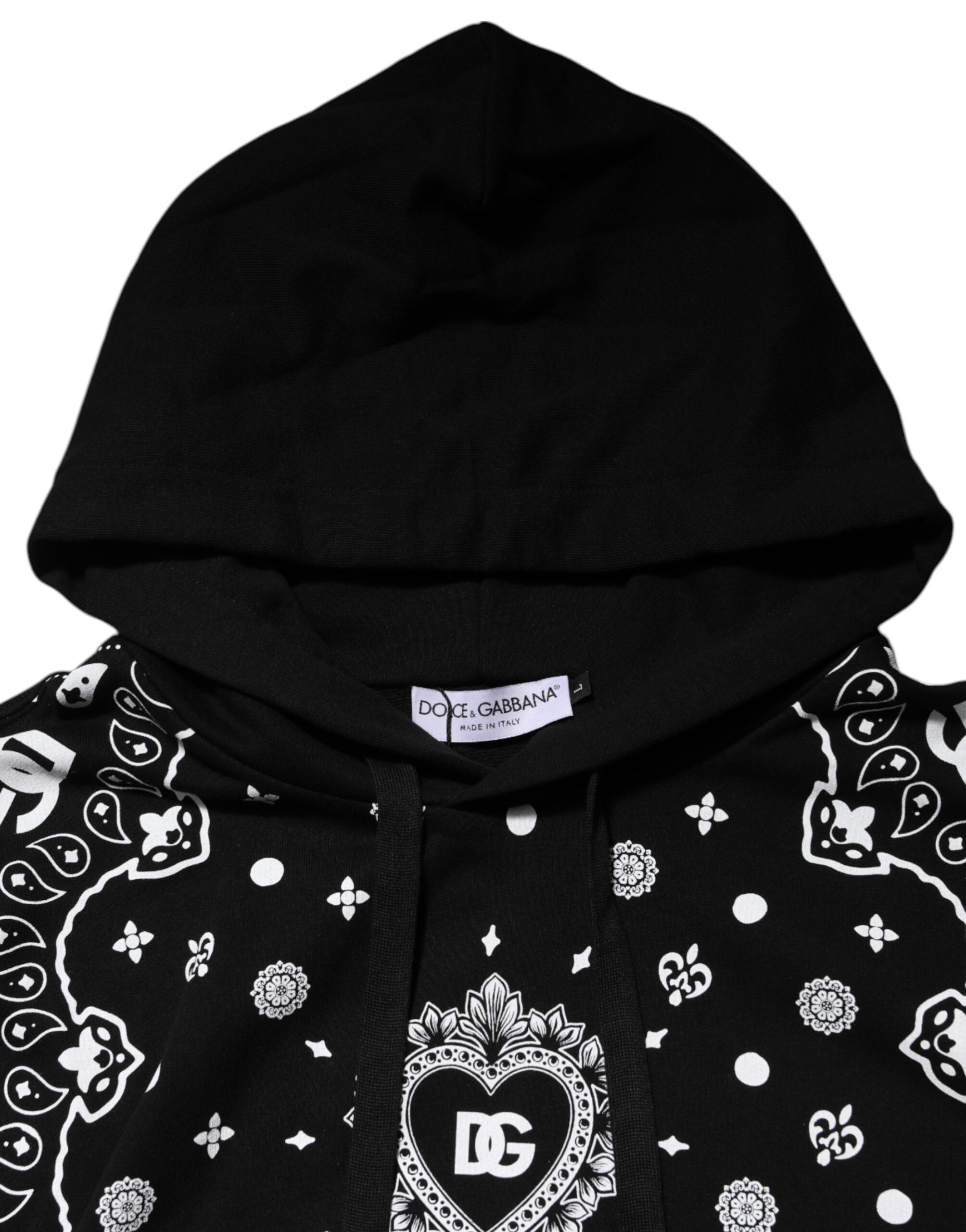 Black Bandana Hooded Men Sweatshirt Sweater