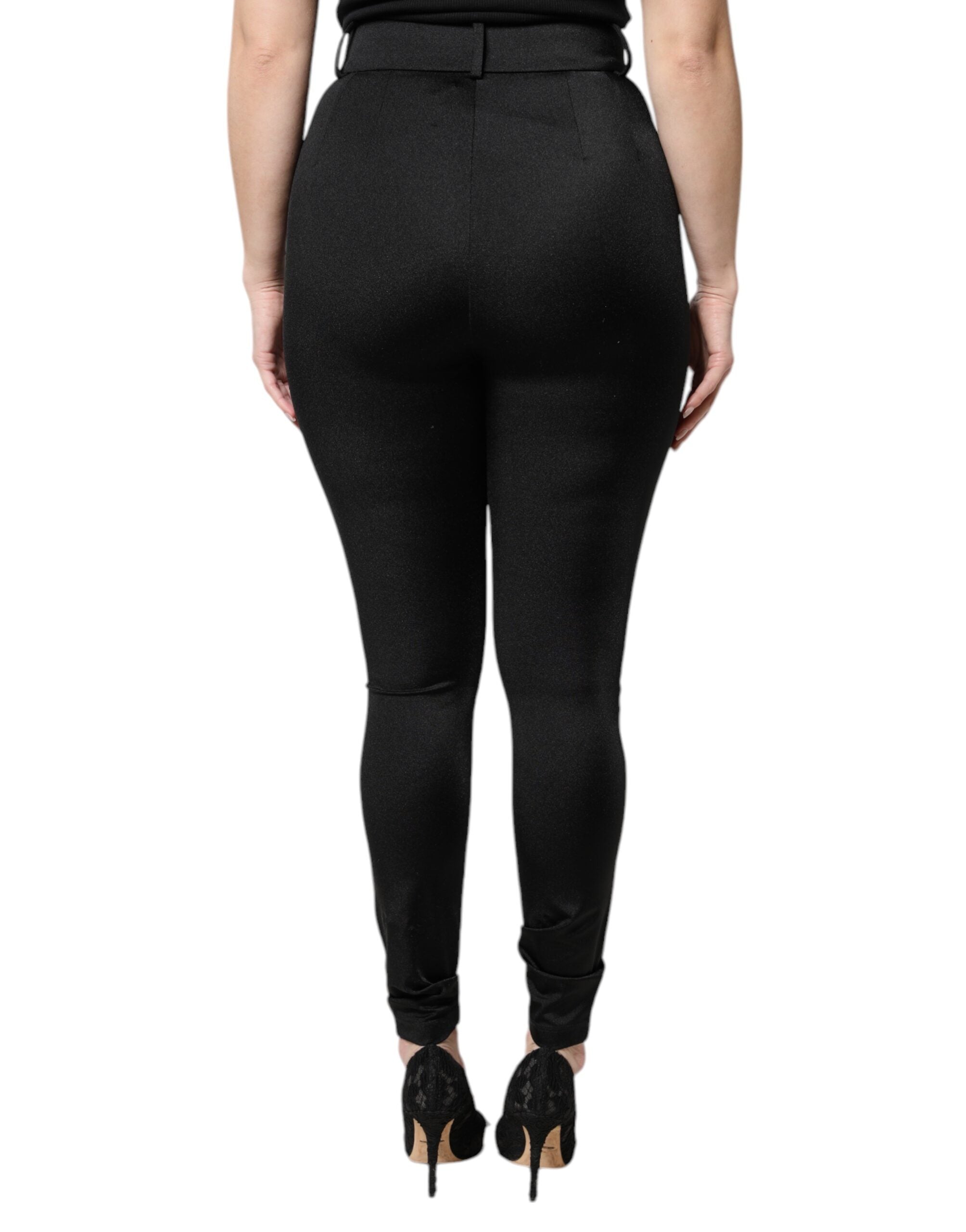 Black Nylon Leggings Stretch Pants