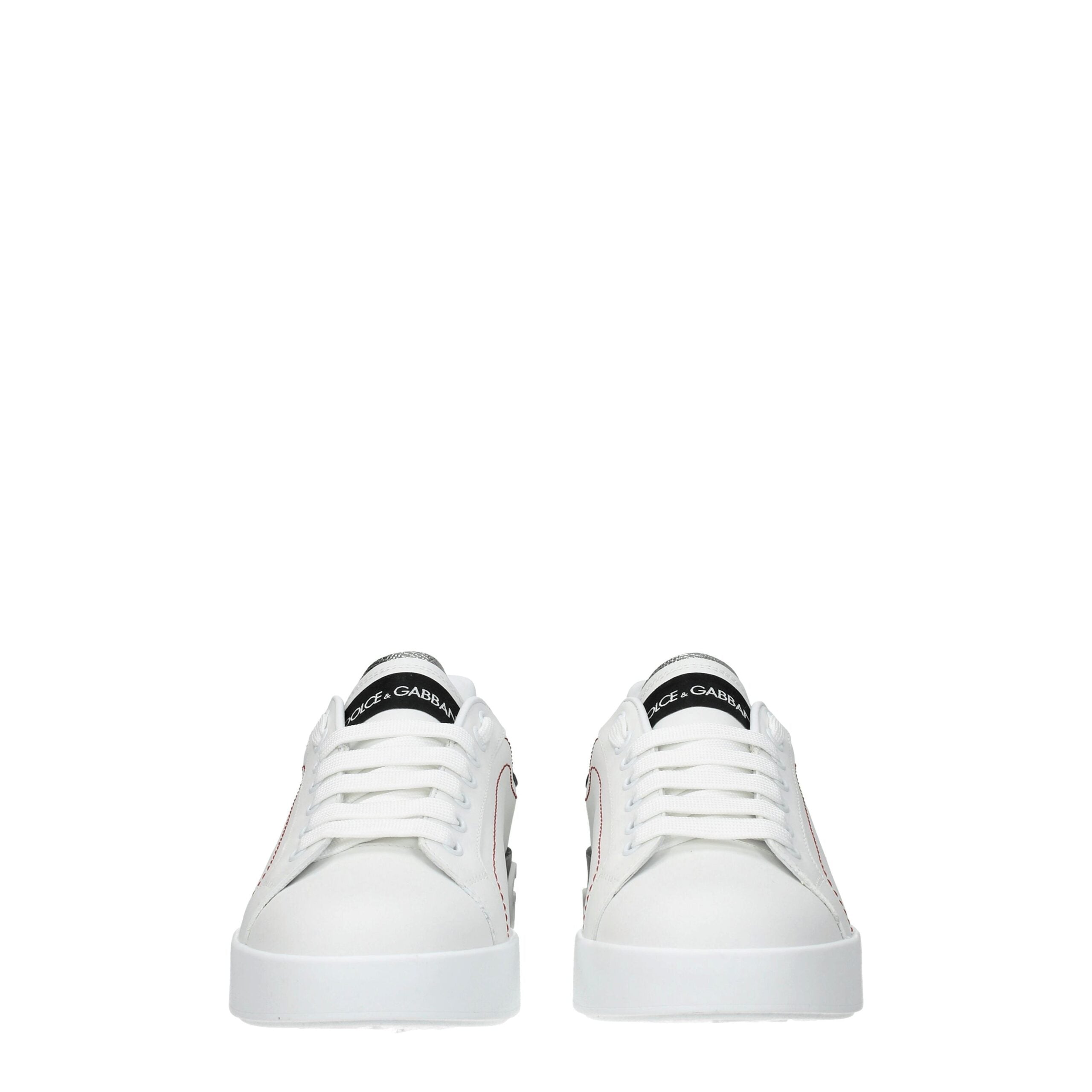 White Leather Low Top Sneakers