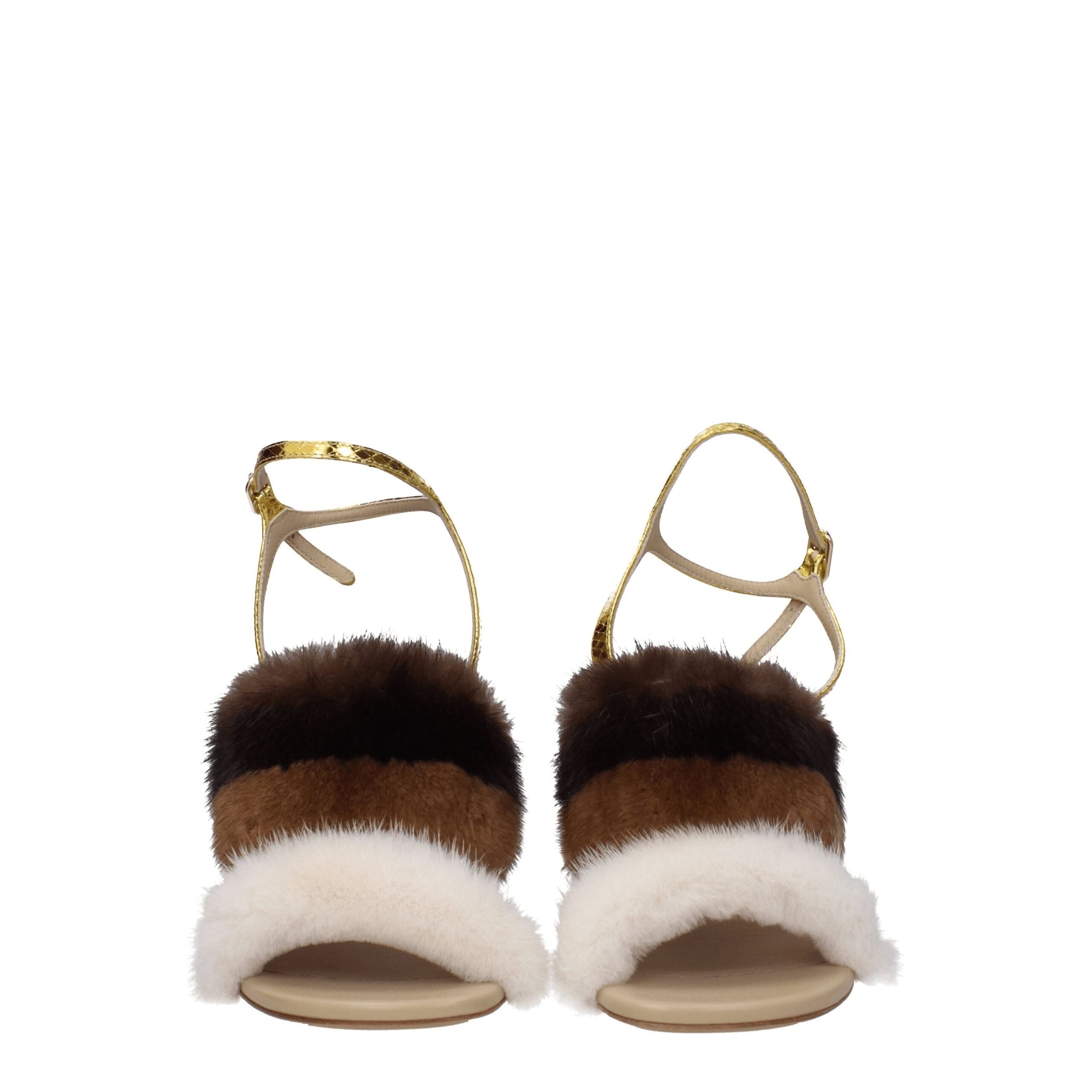 Brown Mink Strap-On Sandals