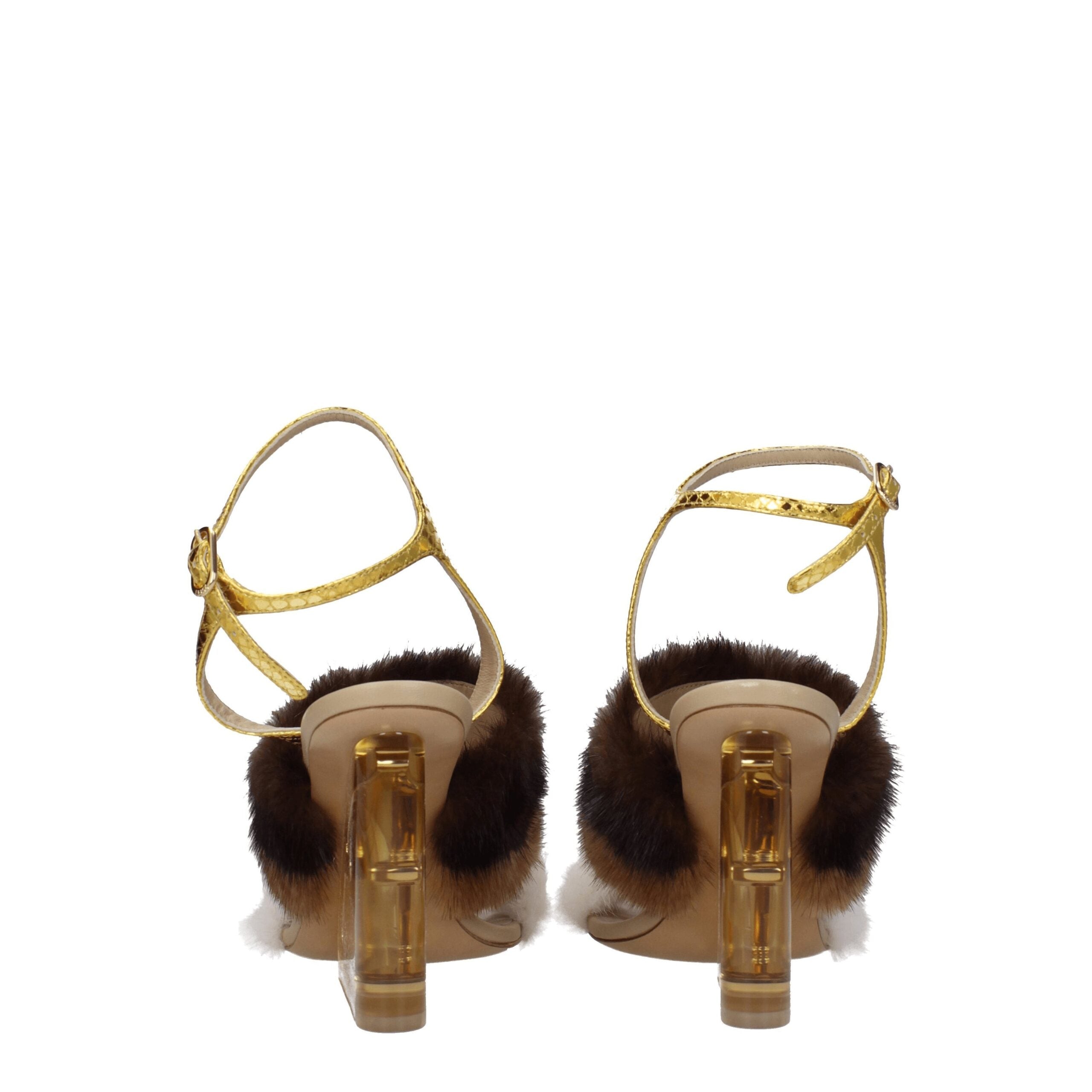 Brown Mink Strap-On Sandals