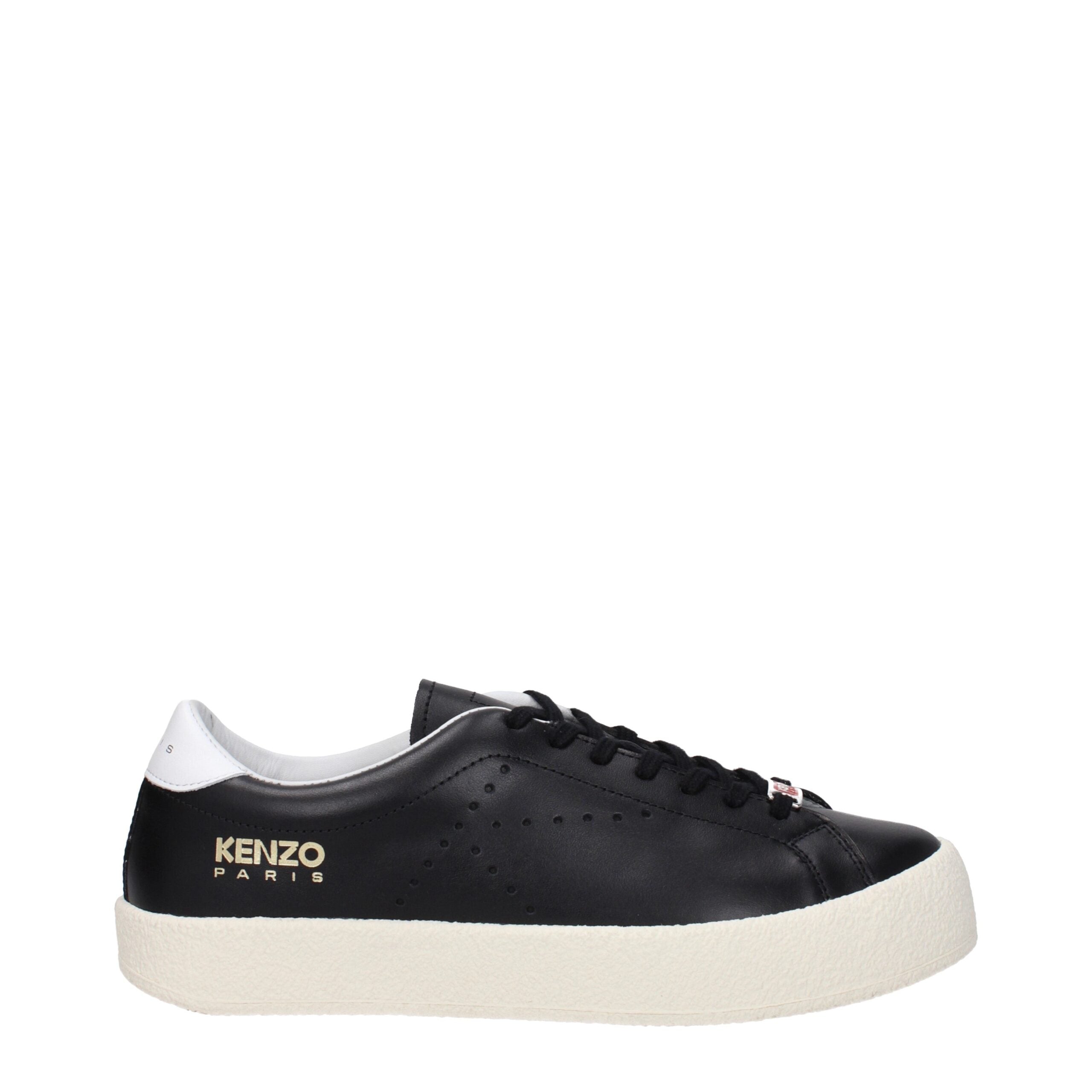 Black Leather Low Top Sneakers