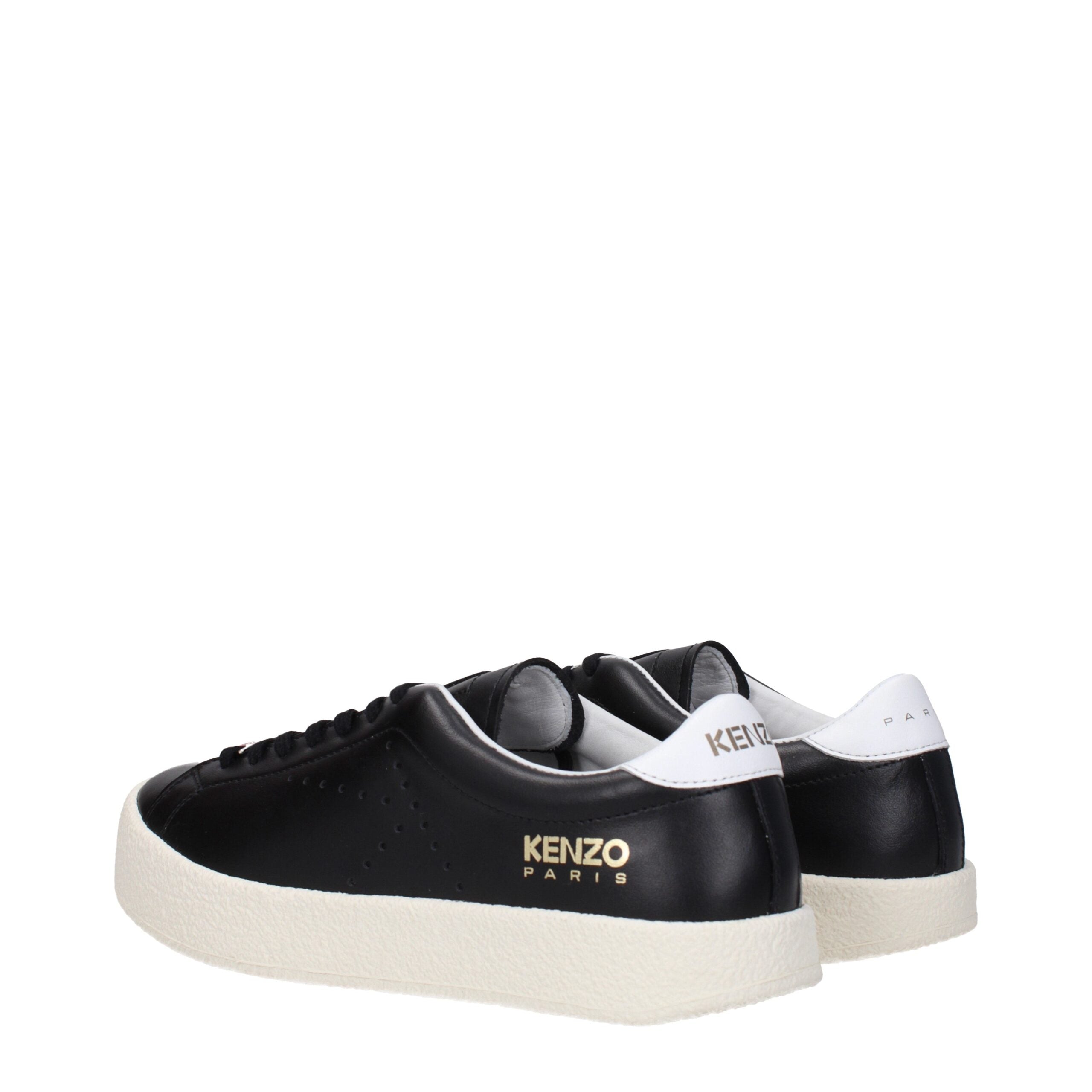 Black Leather Low Top Sneakers