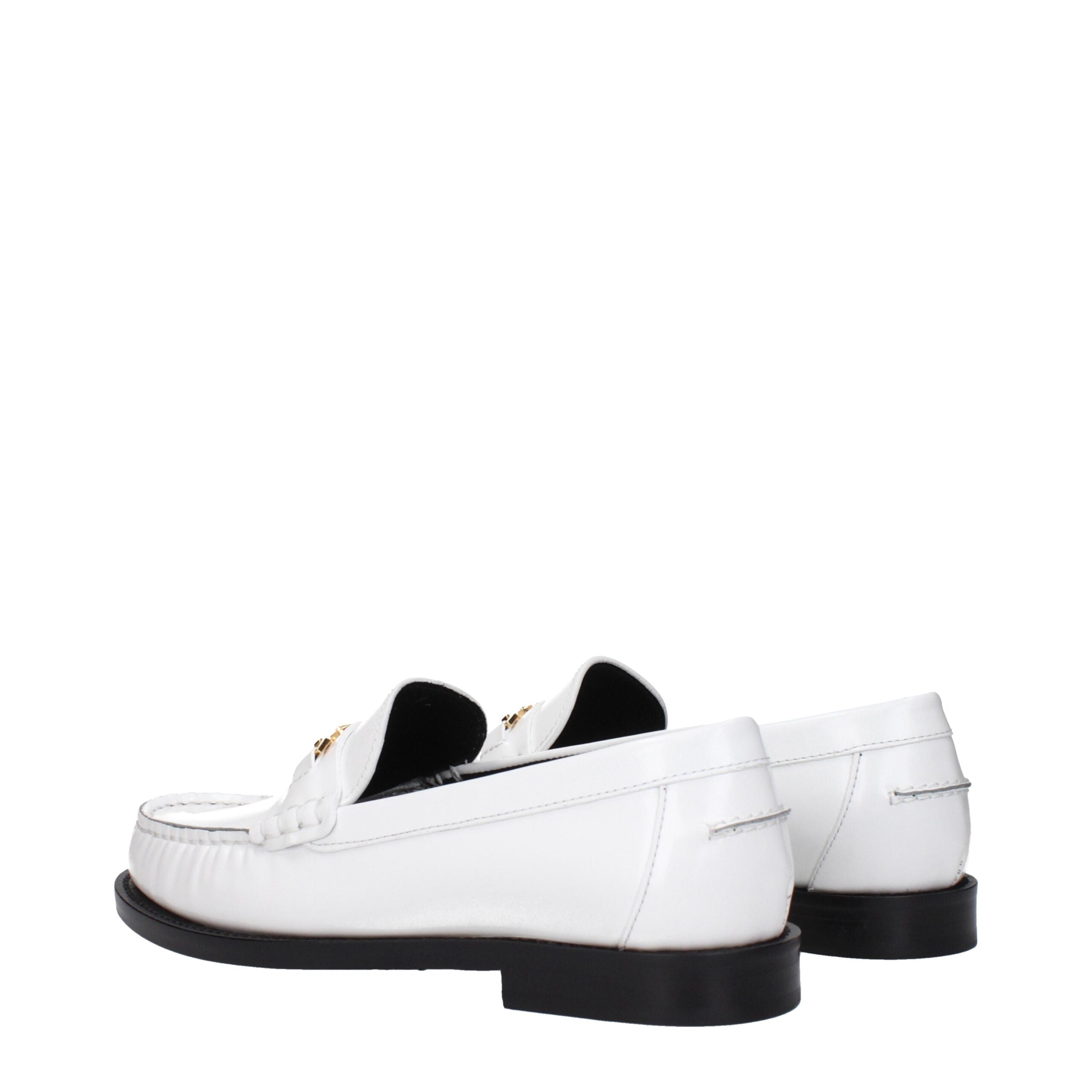 White Leather Slip-On Loafers
