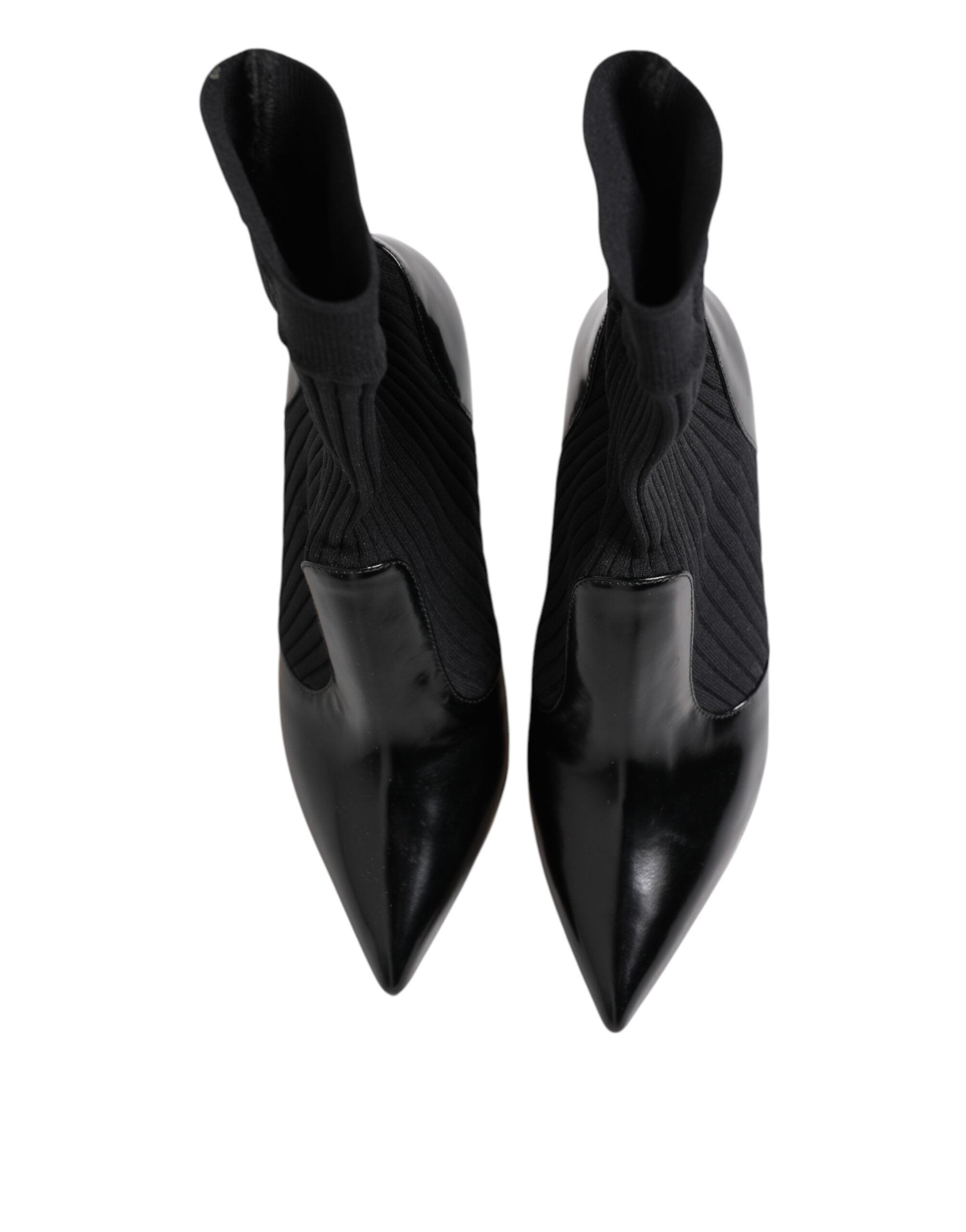 Black Stretch Stilettos Booties Socks Shoes