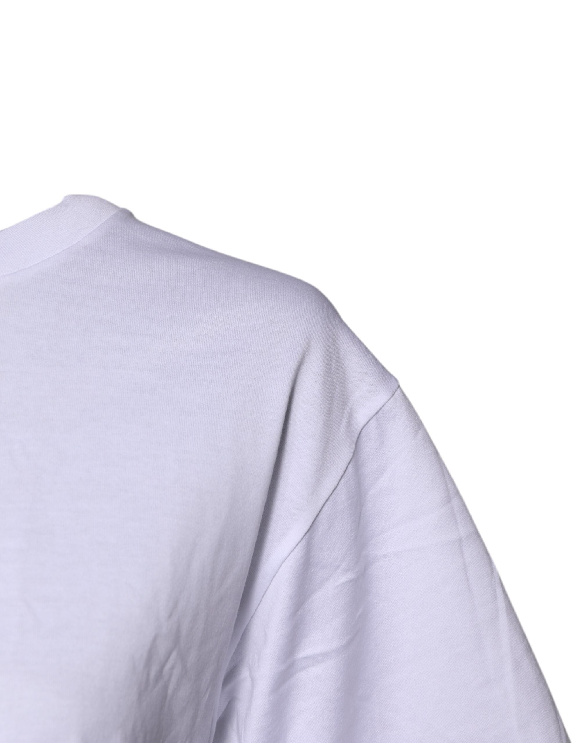 White Short Sleeves DG Logo Print Top T-shirt