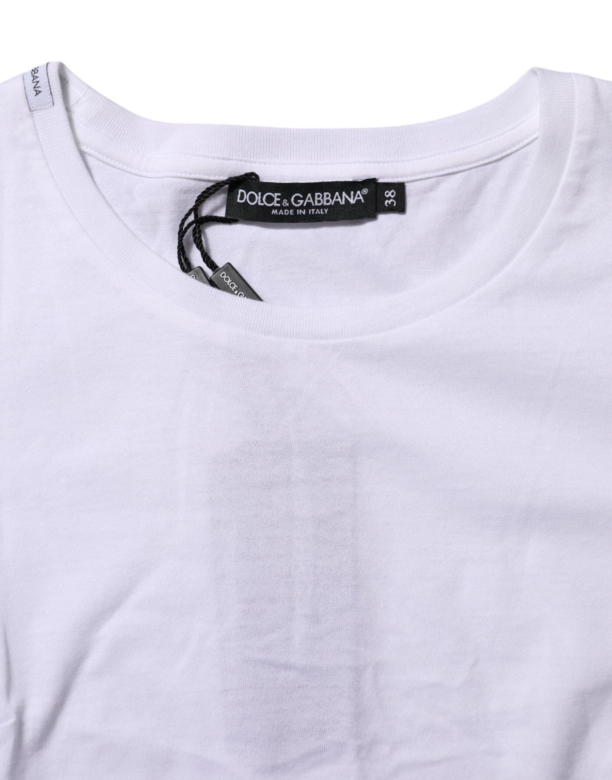 White Short Sleeves Crew Neck Top T-shirt