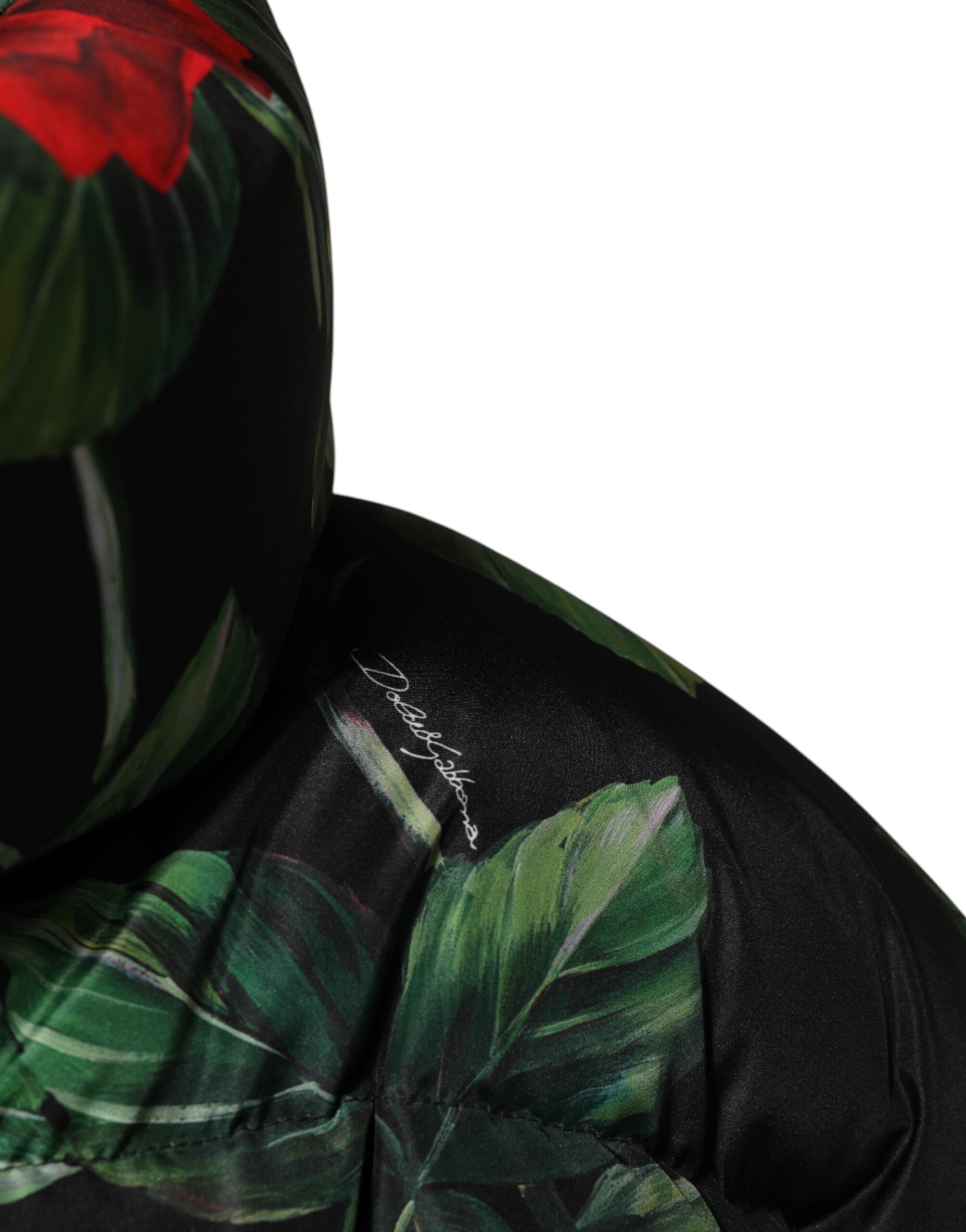 Multicolor Floral Puffer Coat Full Zip Jacket