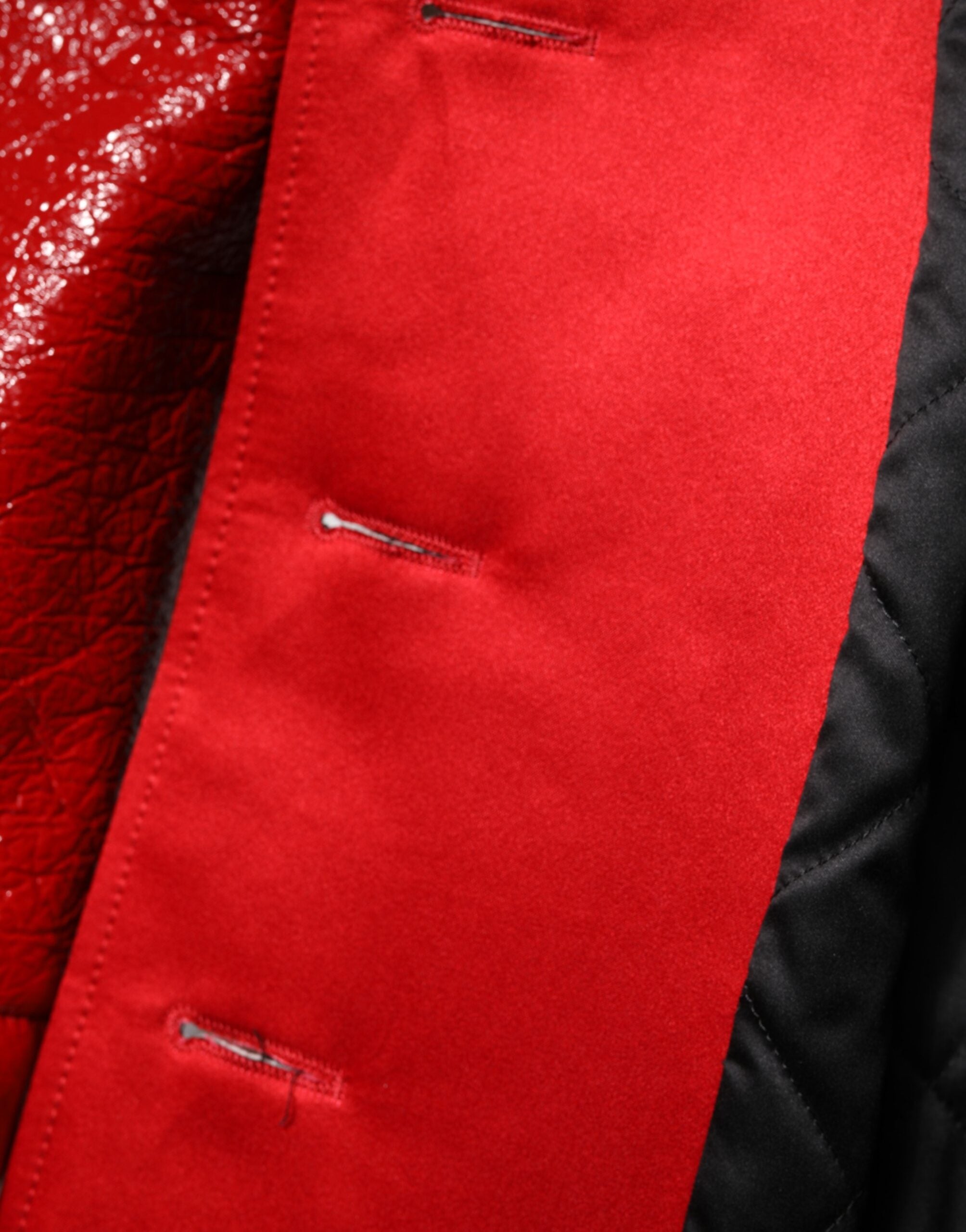 Red Wool Single Breasted Trench Coat Jacket