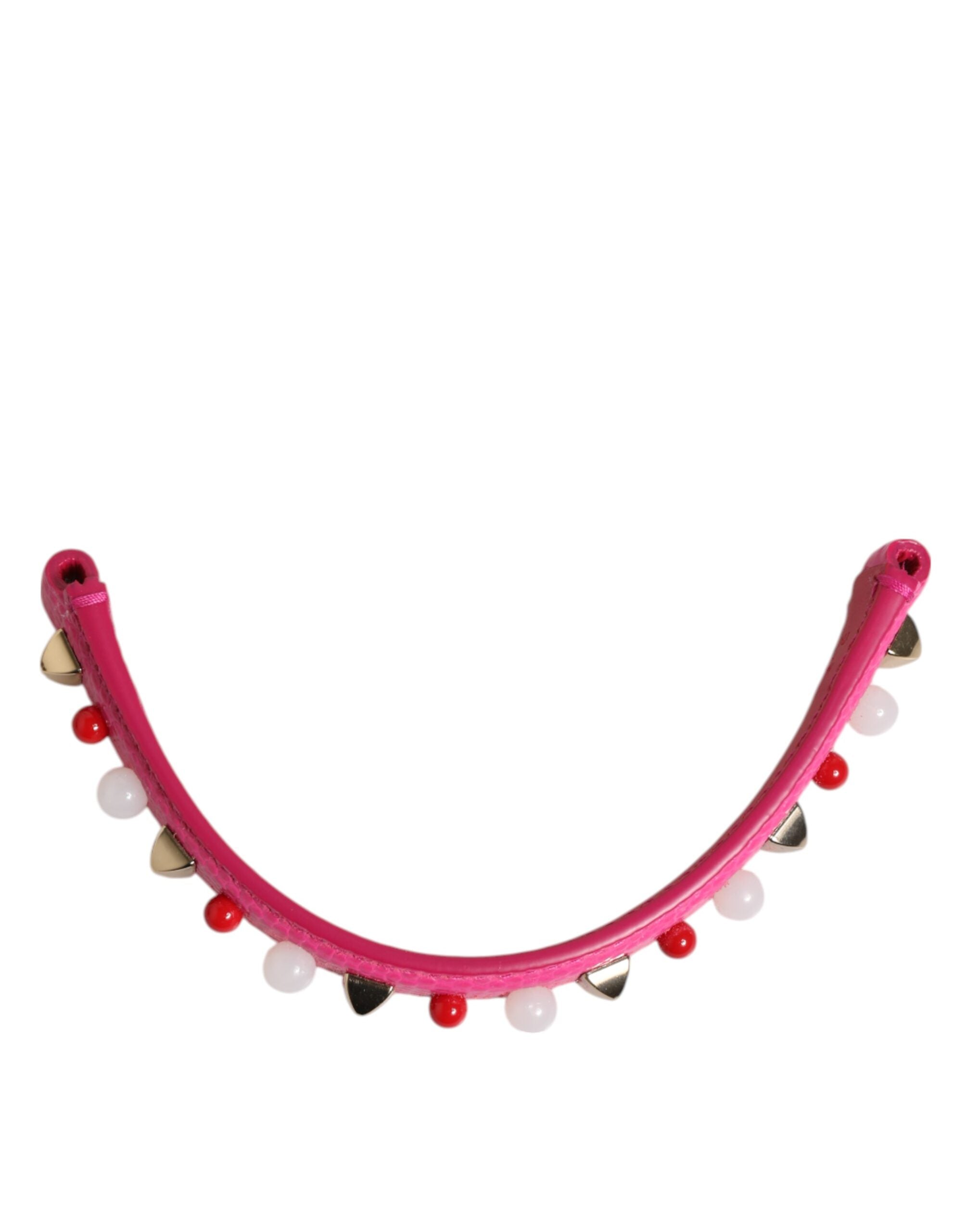 Pink Embellished Leather Bag Handle Women Shoulder Strap