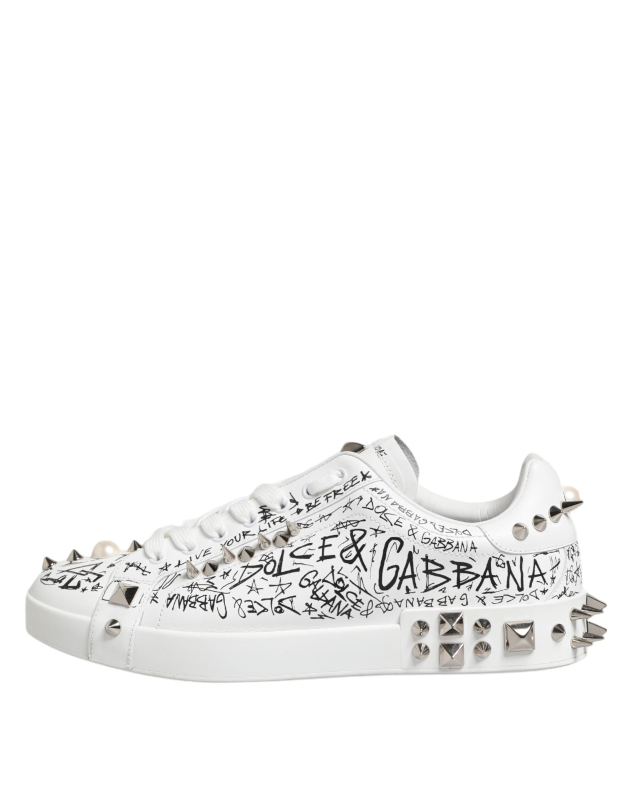 White Portofino Studded Men Sneakers Shoes