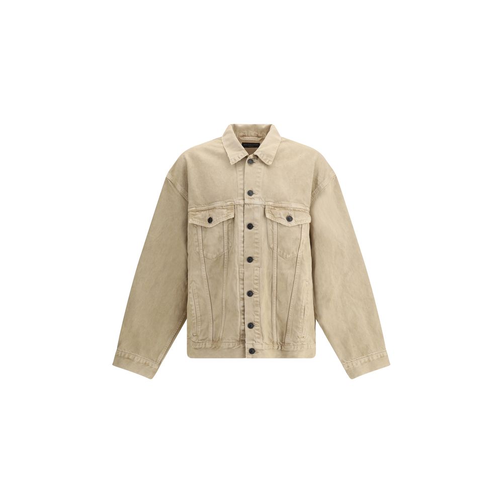 Beige Cotton Denim Jacket